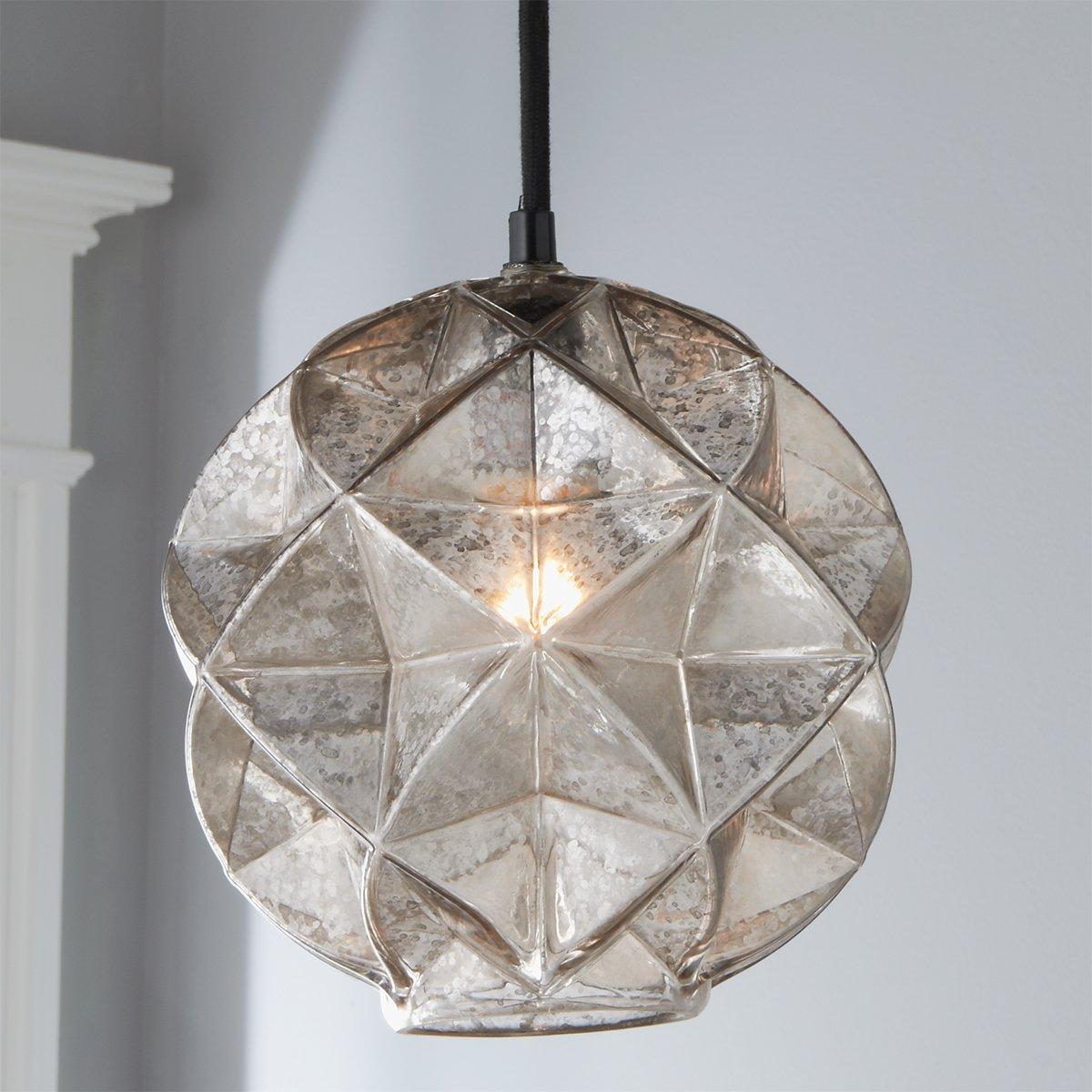 Mercury Glass Geodesic Dome Pendant