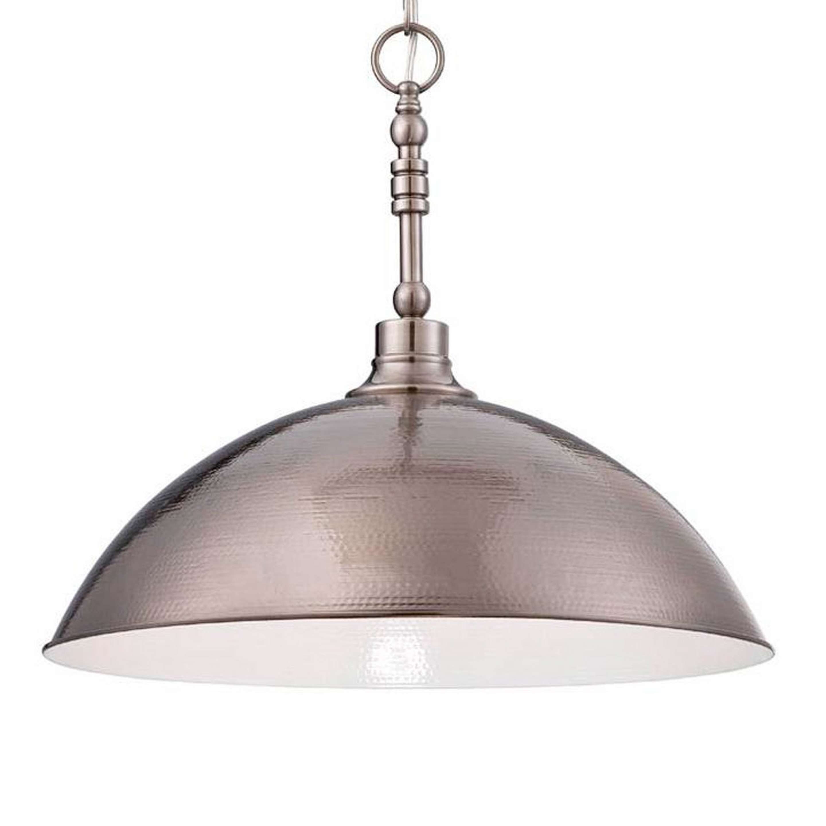 A Hammered Metal Pendant Light - Large with Antique Nickel color