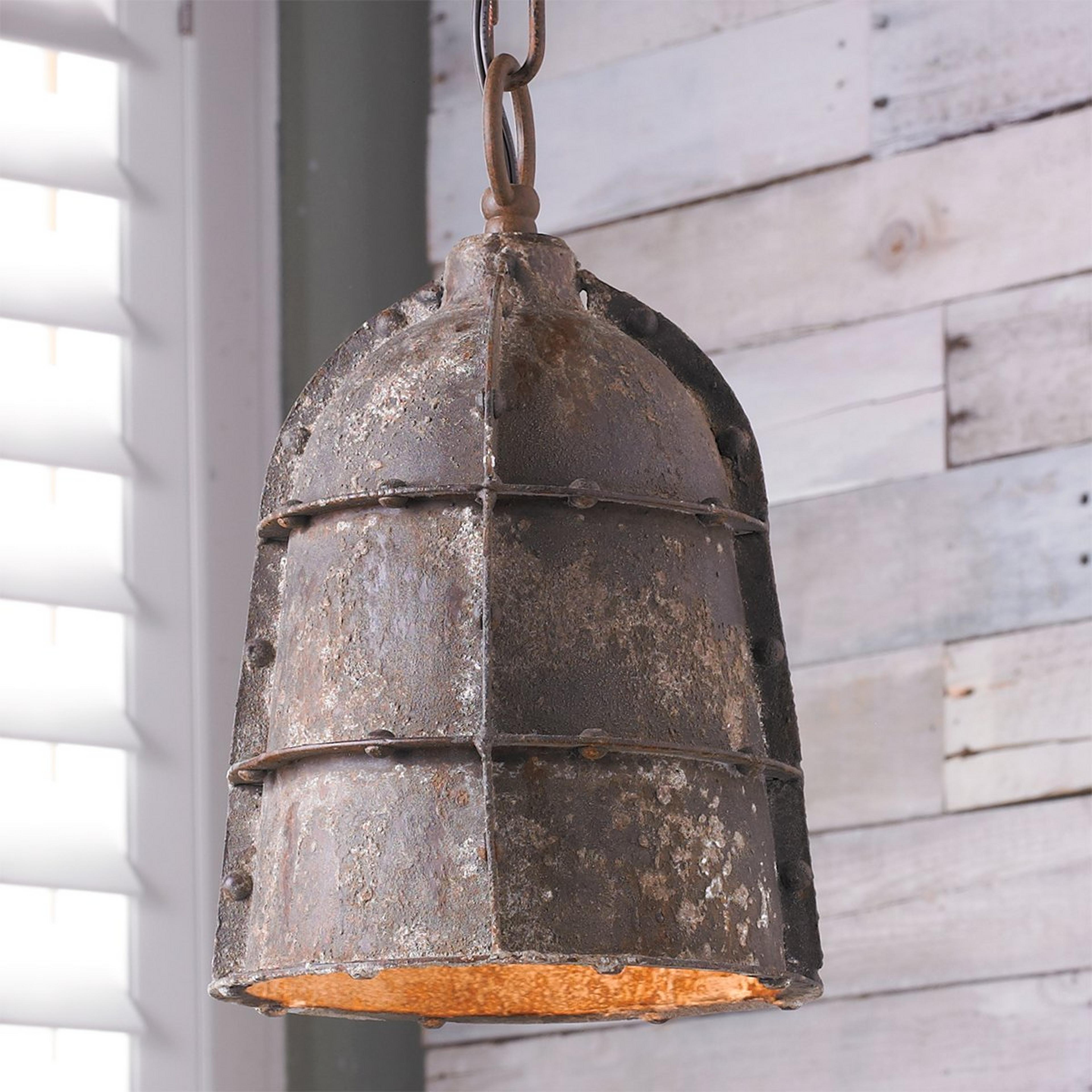 A Rustic Industrial Fusion Pendant - Small with Rustic color