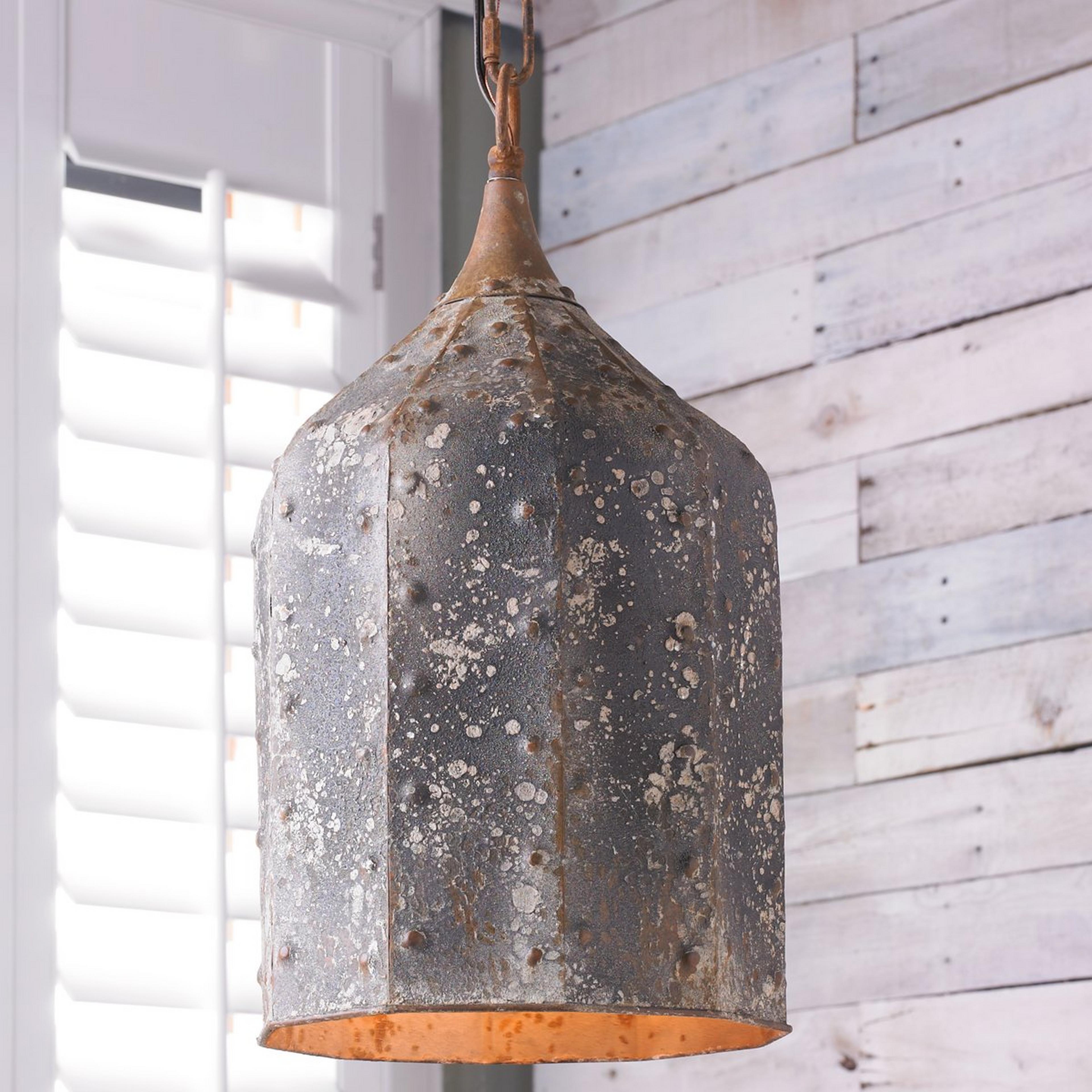 A Vintage Industrial Bolted Pendant - Large with Rustic color