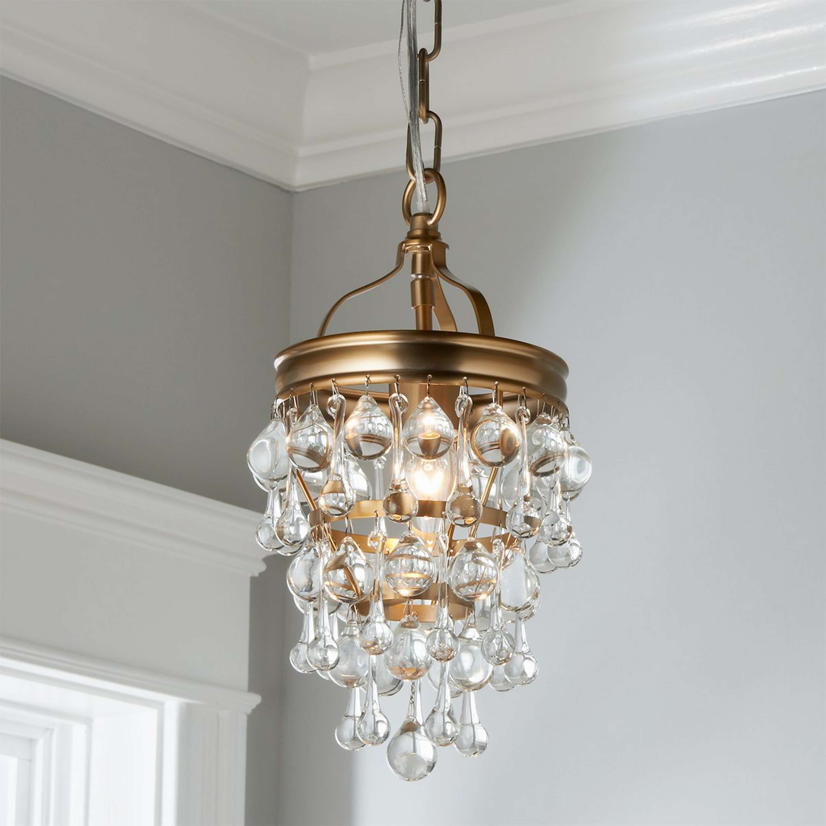 A Crystal Ball Wedding Cake Pendant - Convertible with Gold color