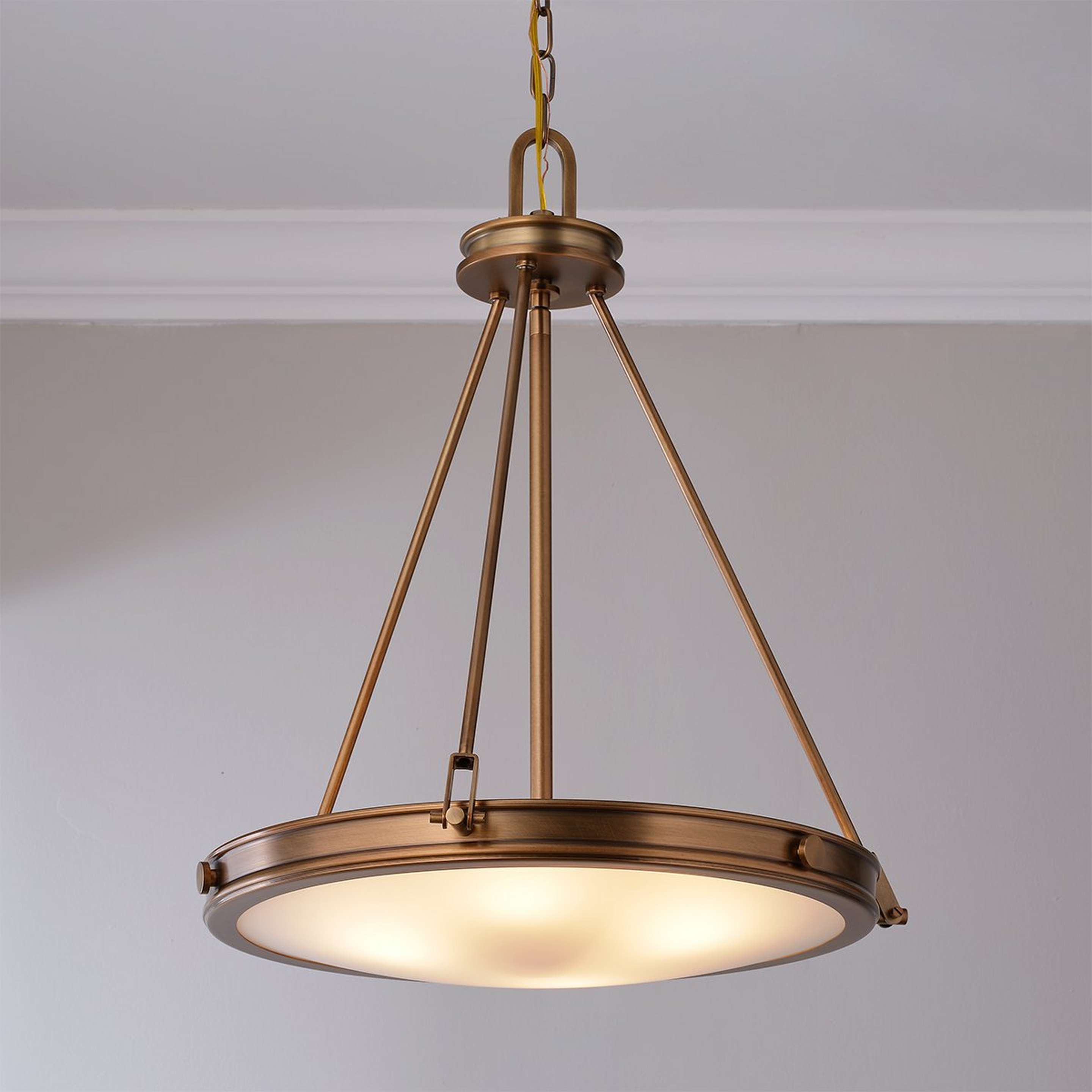 A Mid-Century Retro Pendant with Antique Brass color