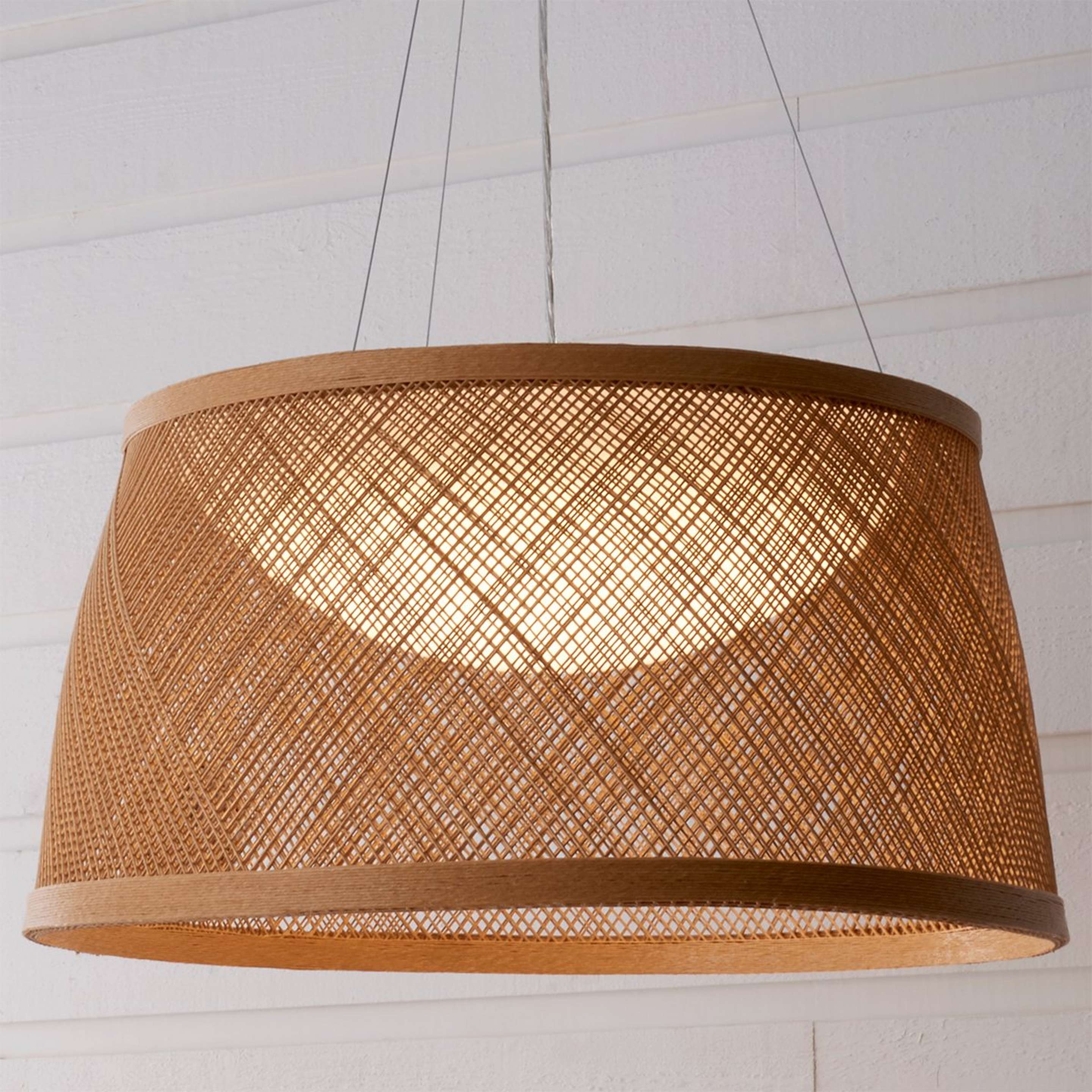 Large LED Fiber Weave Pendant