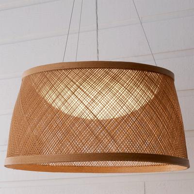 Large LED Fiber Weave Pendant
