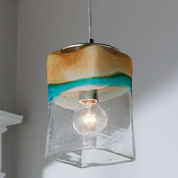 for Sand and Turquoise Square Pendant Light - Small