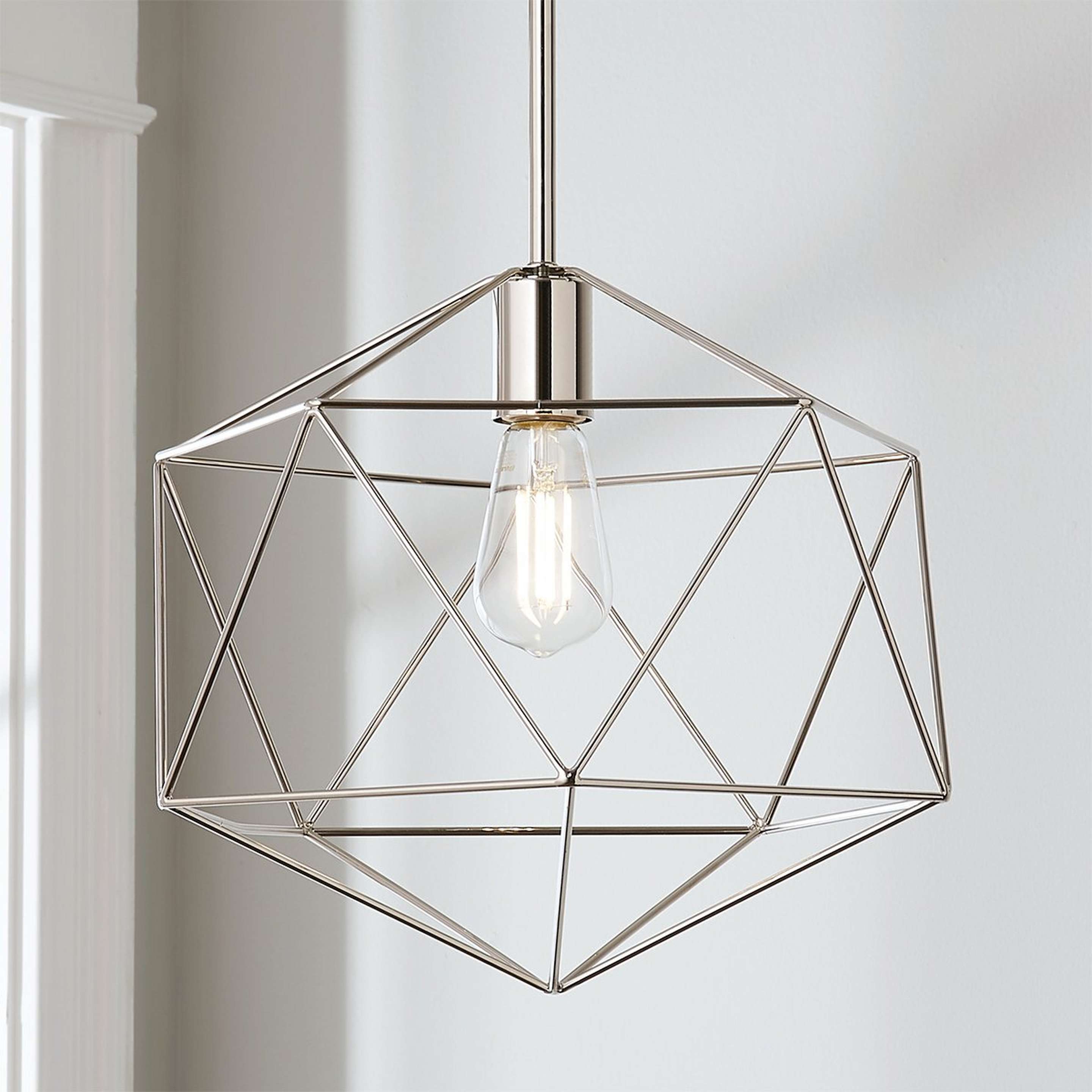 A Young House Love Equilateral Pendant with Polished Nickel color