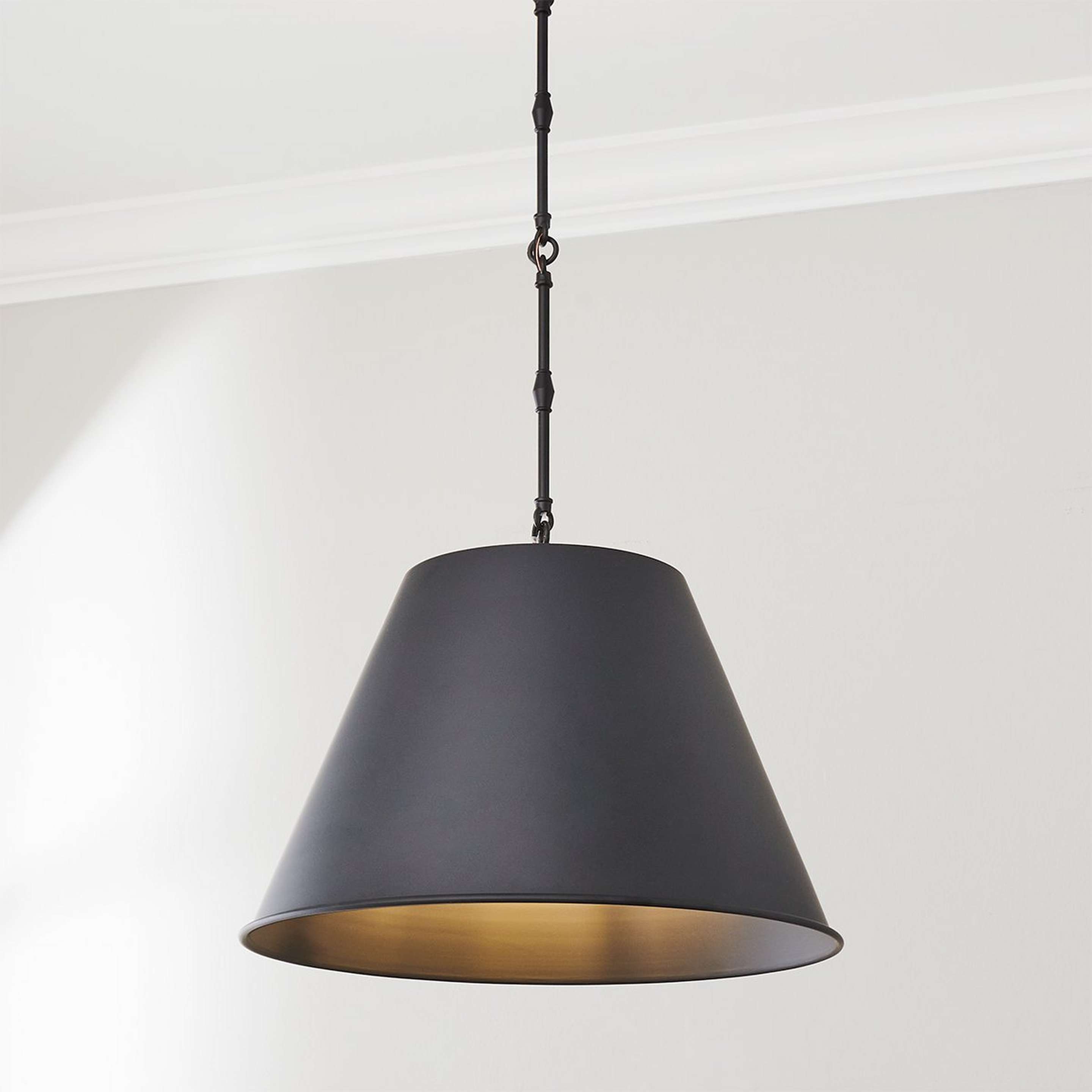 A Modern Metal Shade Pendant - Large with Matte Black color