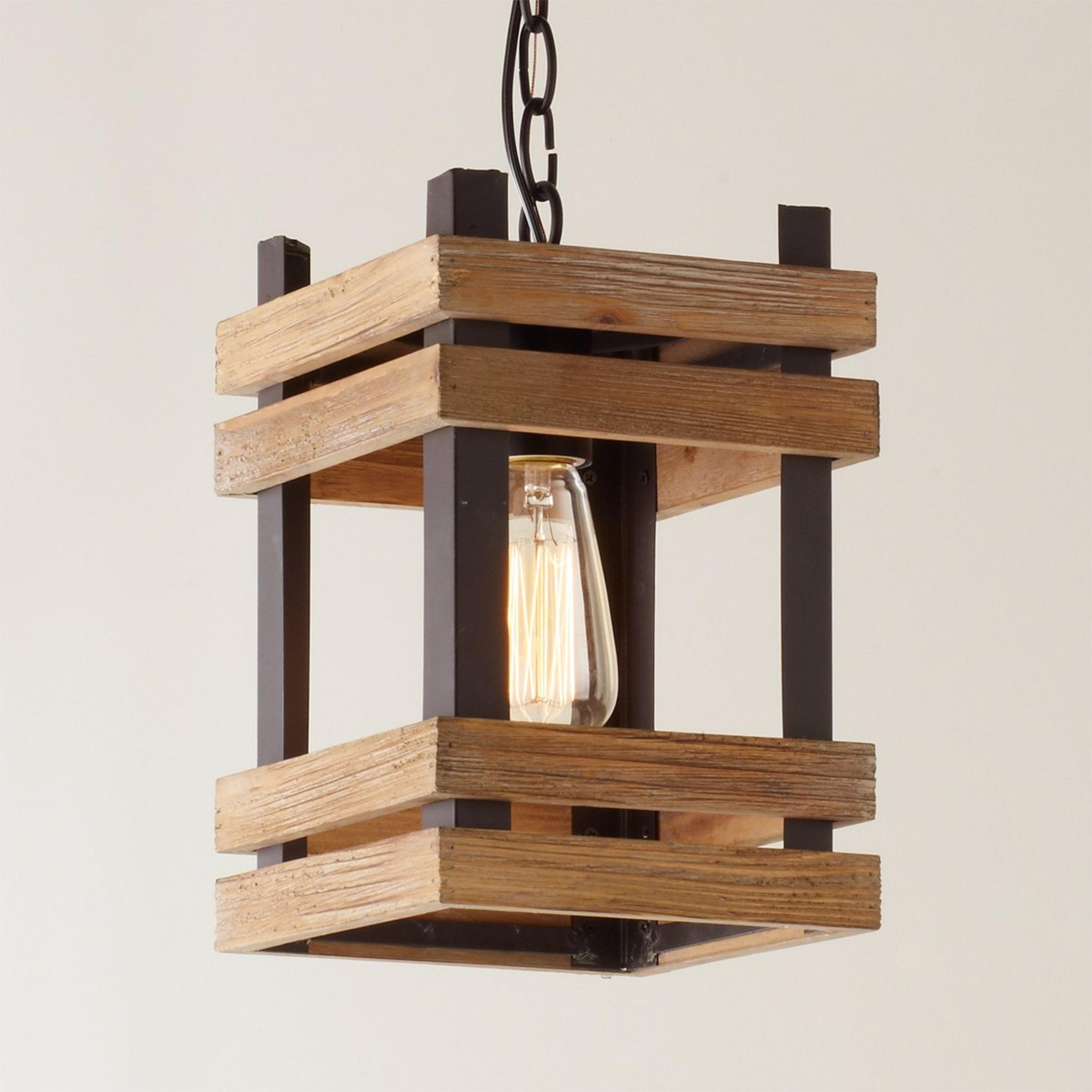 A Bungalow Rustic Pendant with Black and Brown color