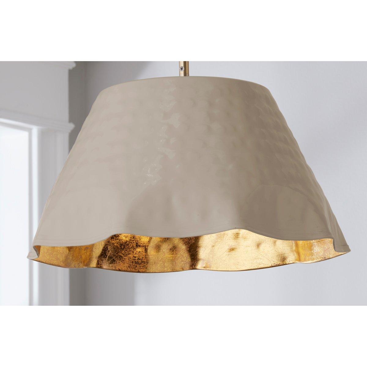 Ruffled edge hammered metal store ceiling light