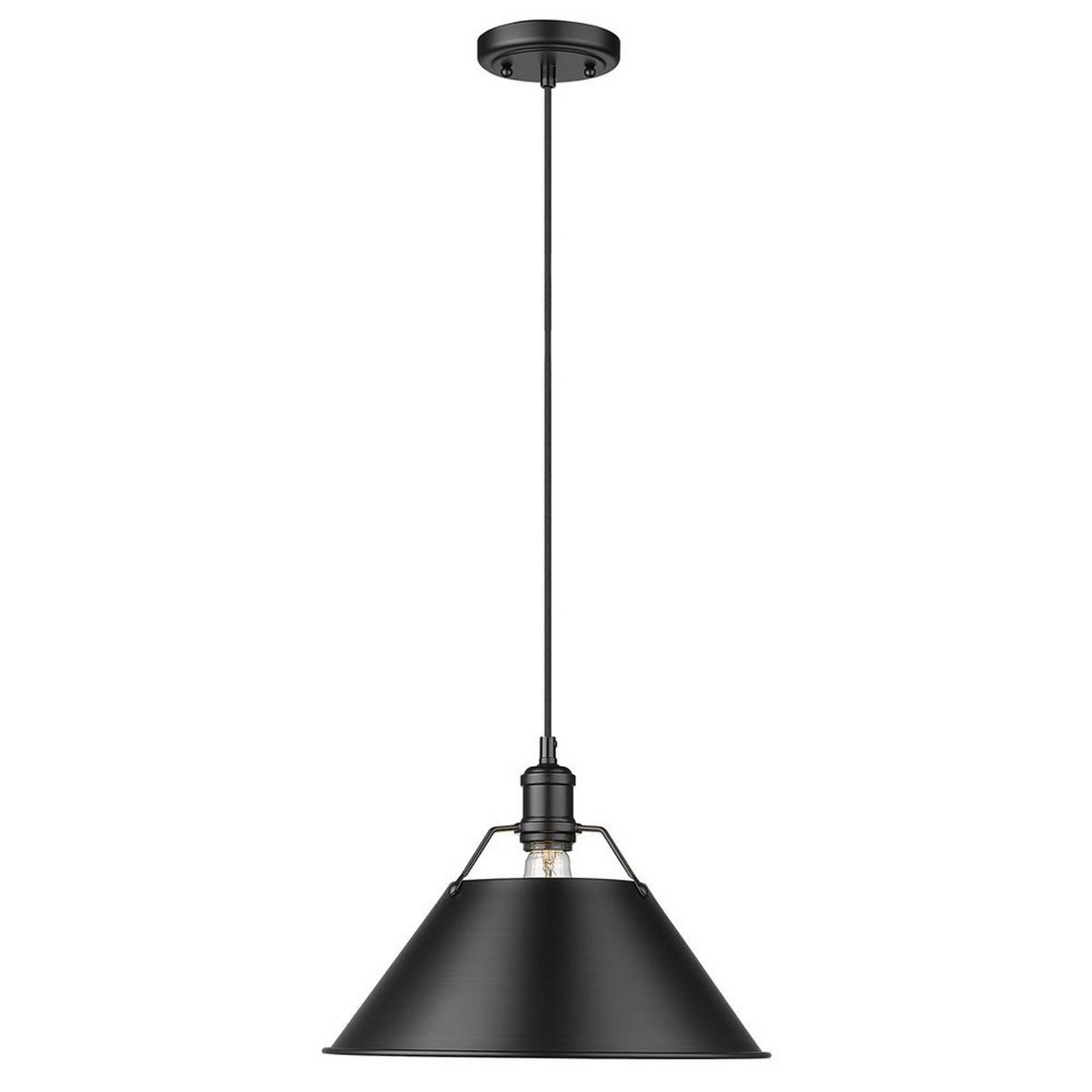 A Truncated Cone Shade Pendant - Large with Matte Black color