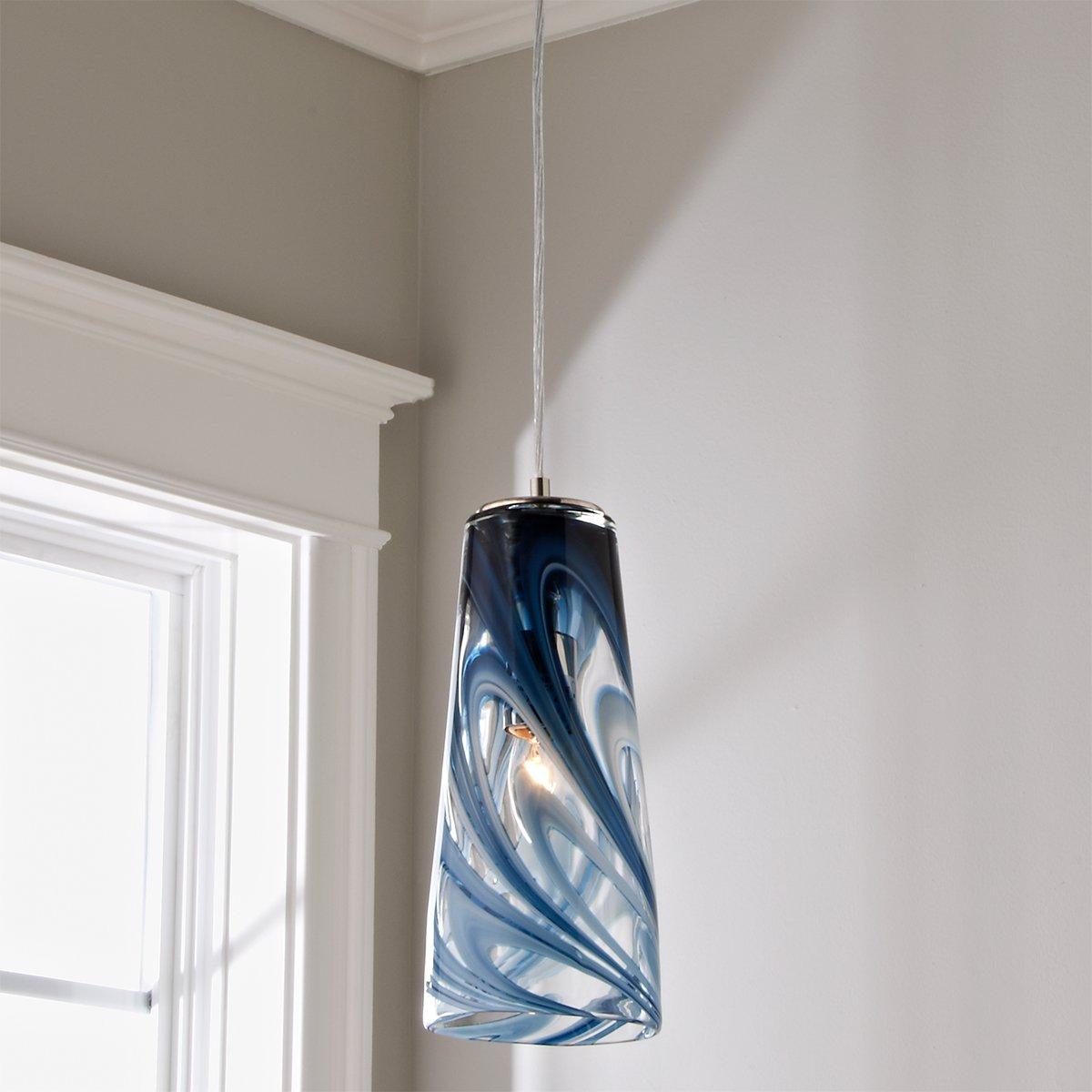 Blue glass clearance ceiling light