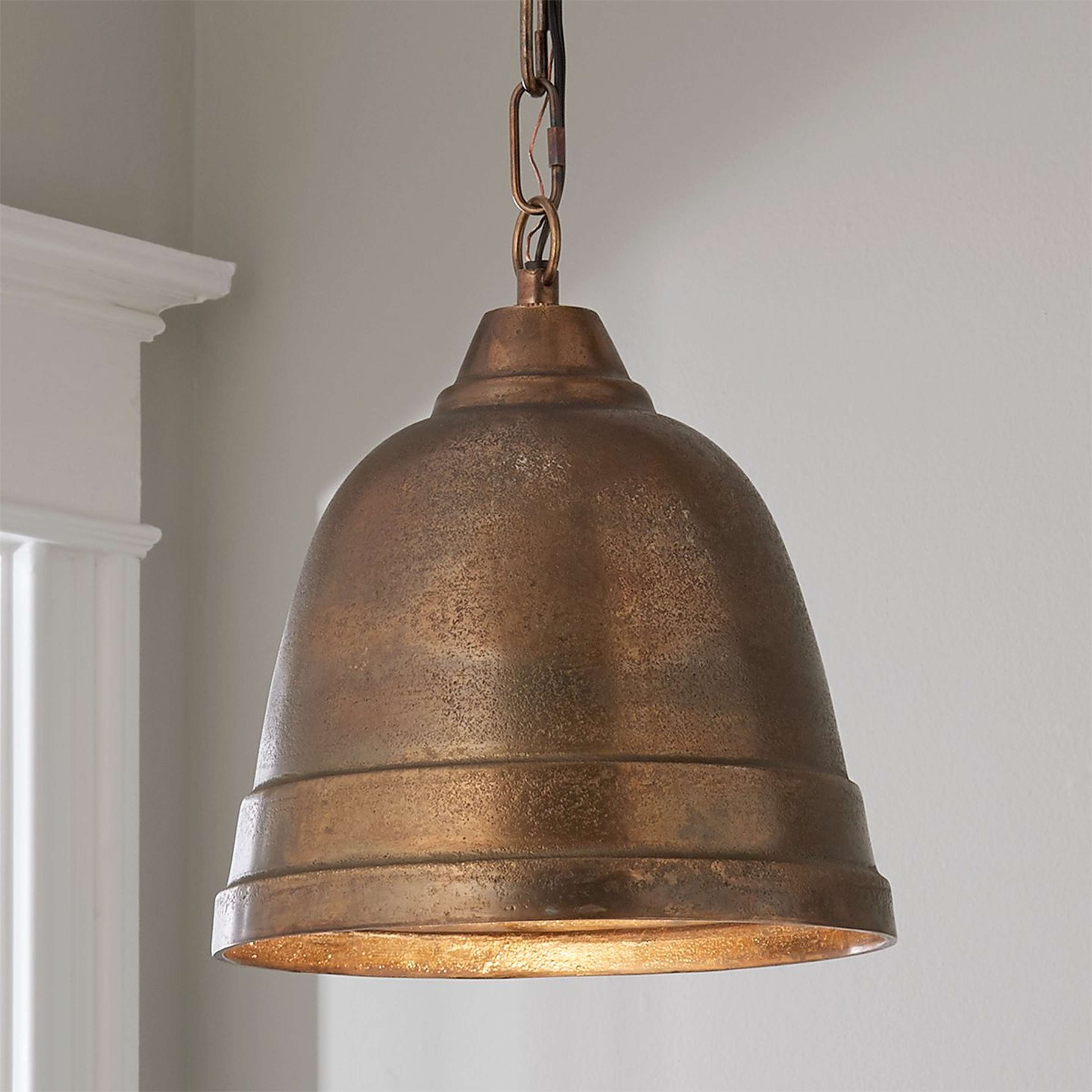 A Fire and Earth Pendant - Dome - Small with Oxidized Brass color