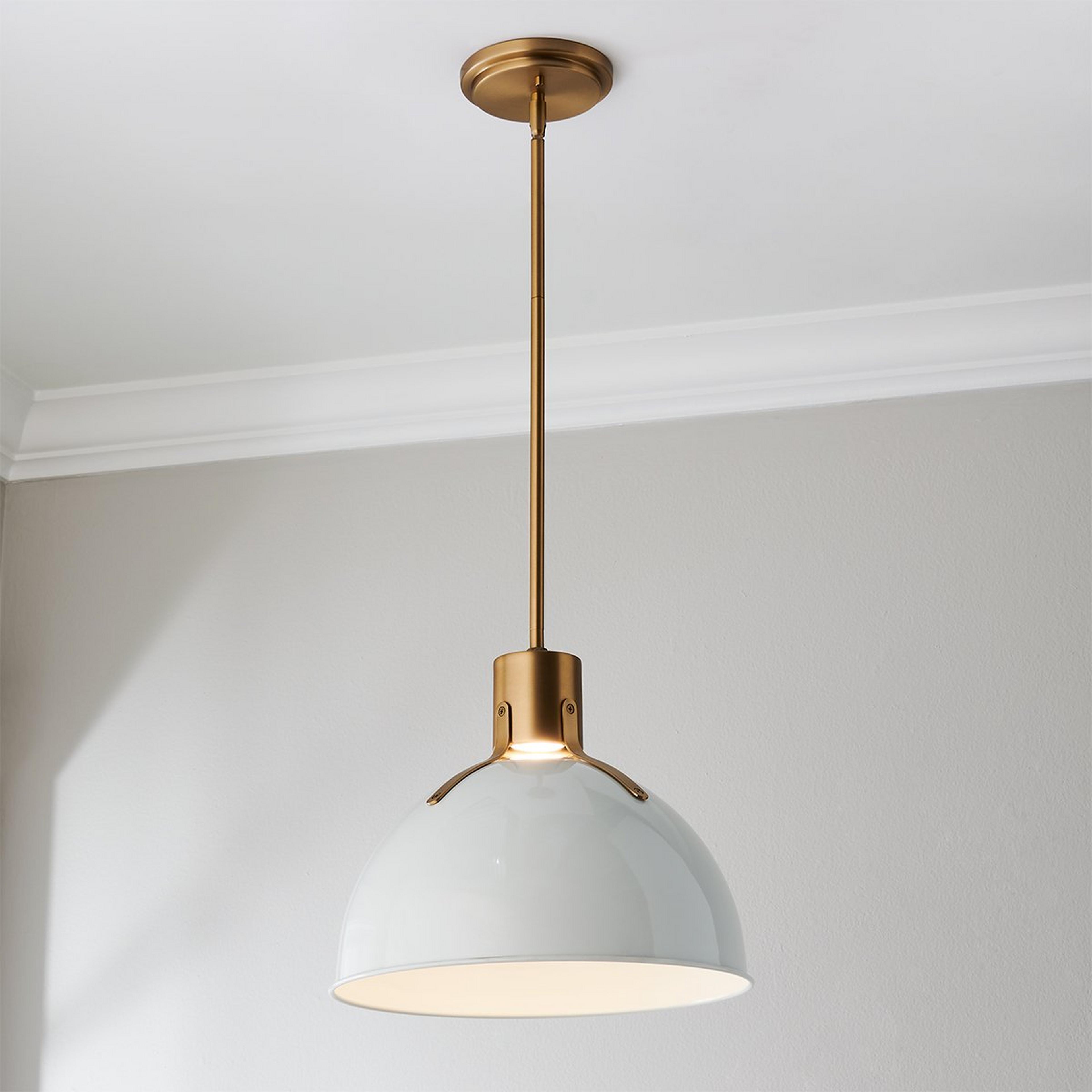 A Vienna Pendant - Small with Brass / White color