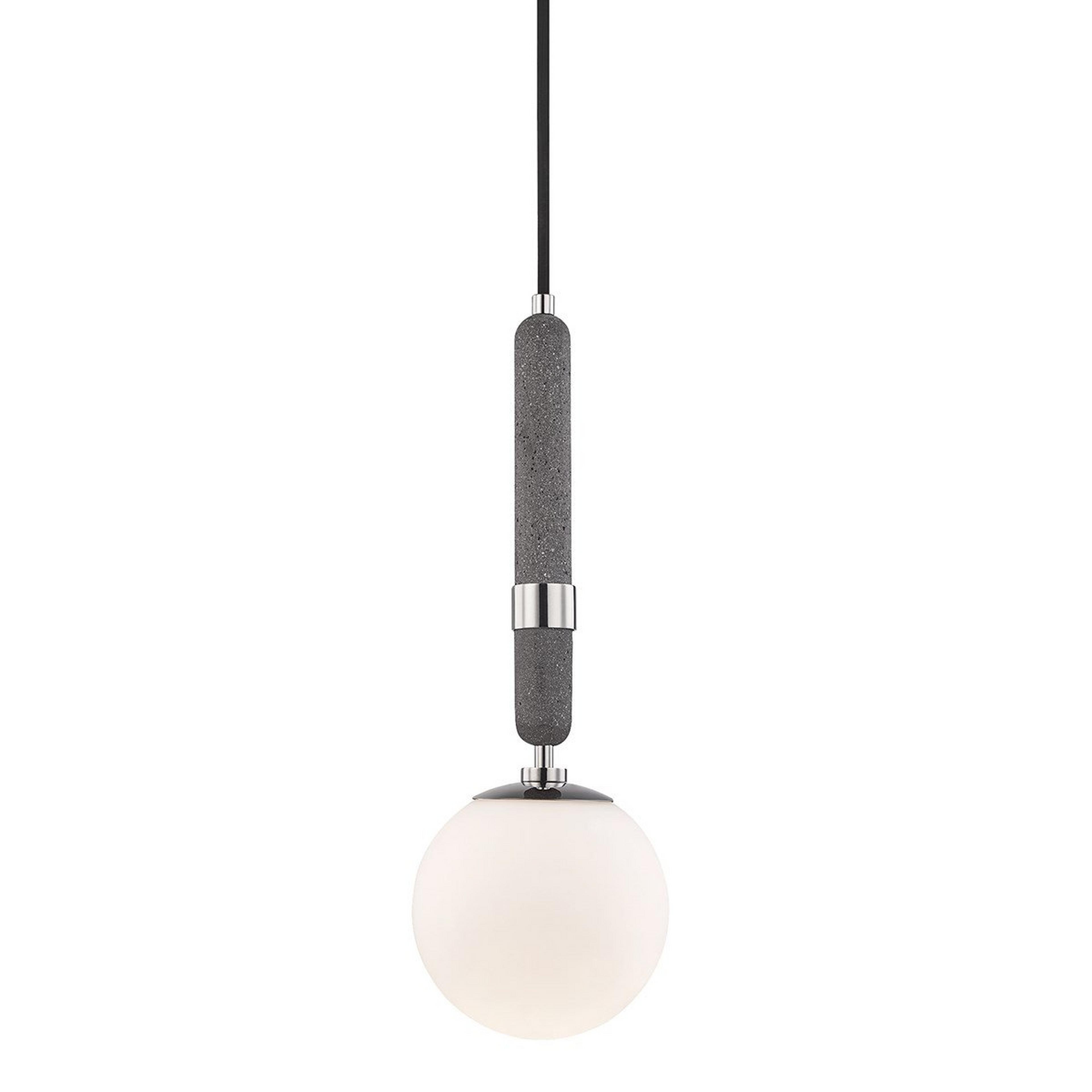 A Concrete Mod Pendant with Polished Nickel / Black color