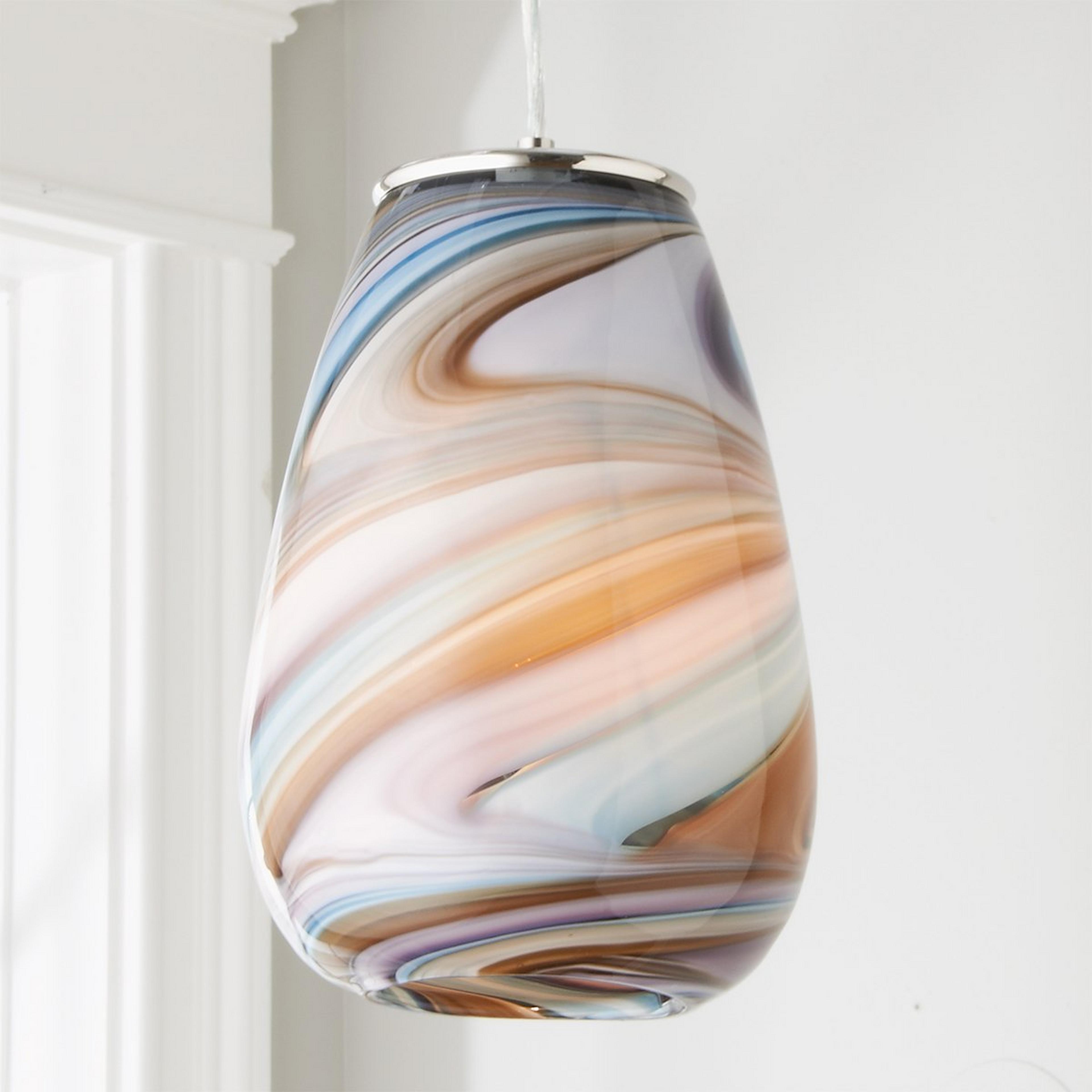 A Warm Purple Wave Pendant with Chrome / Purple / Blue / Amber  color
