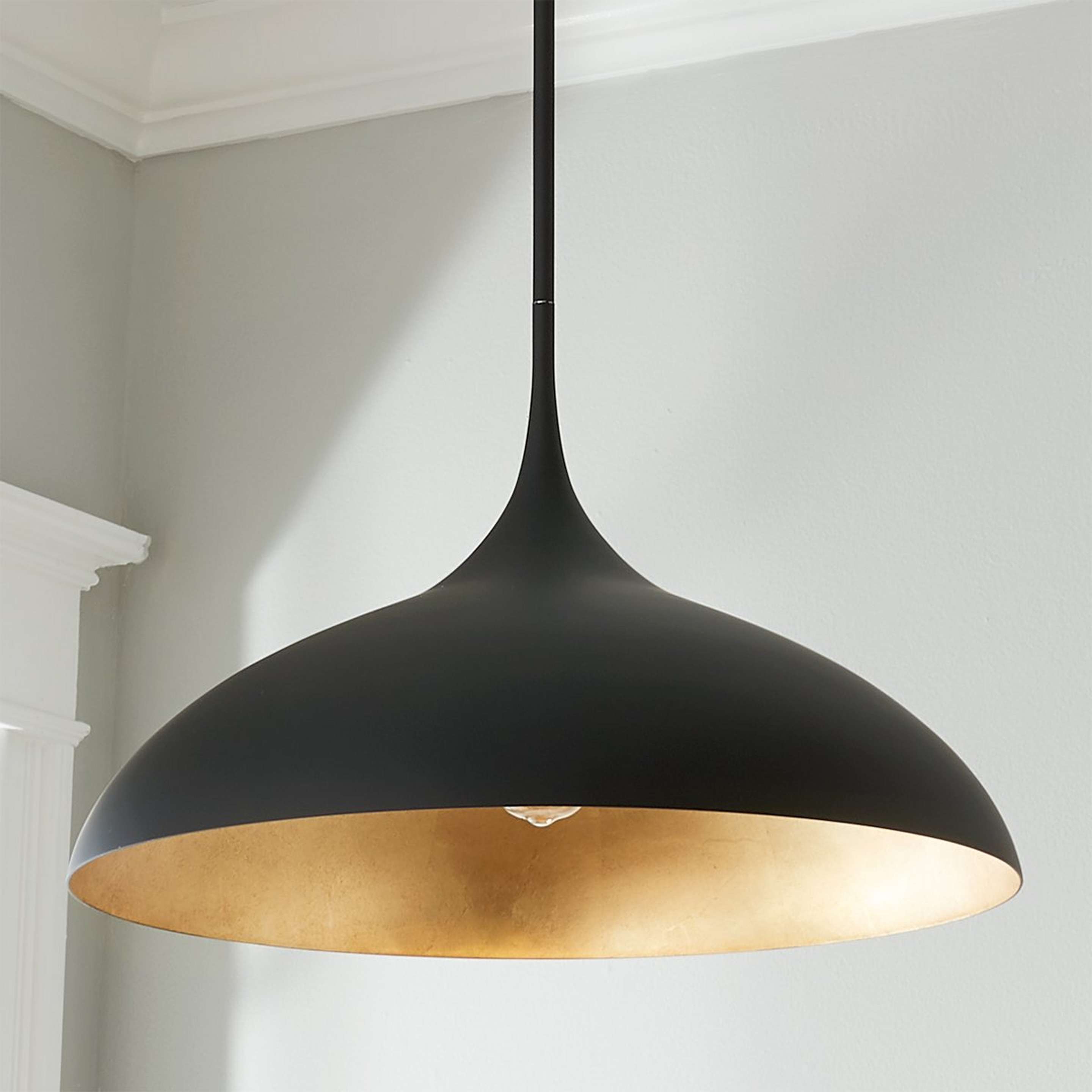 A Modelesque Modern Pendant - Large with Black / Gold color