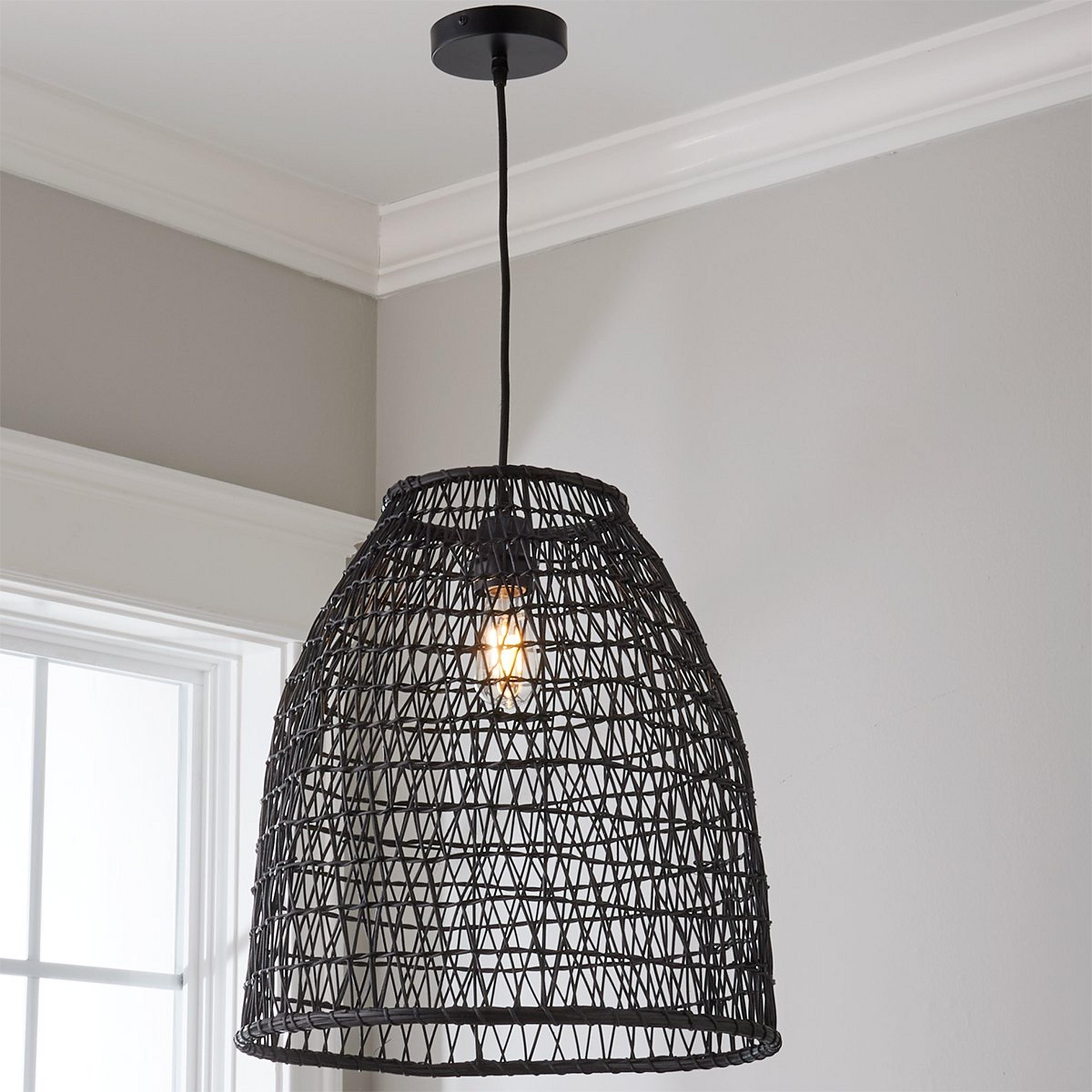 A Rattan Basketweave Pendant with undefined color