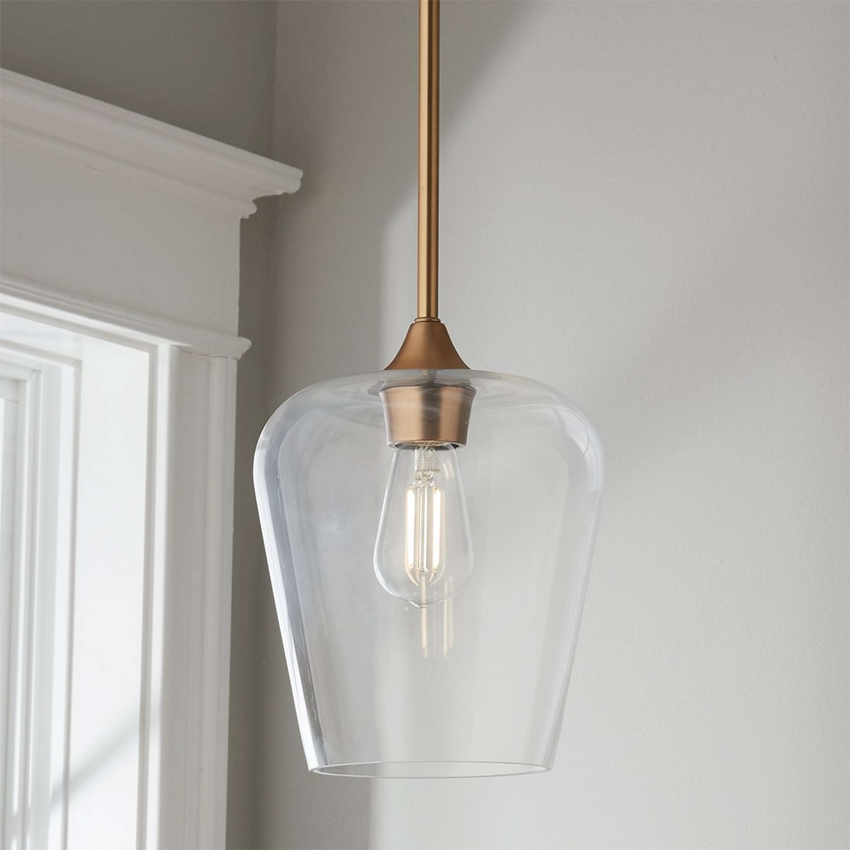 A Ashley Pendant with Warm Brass / Clear color