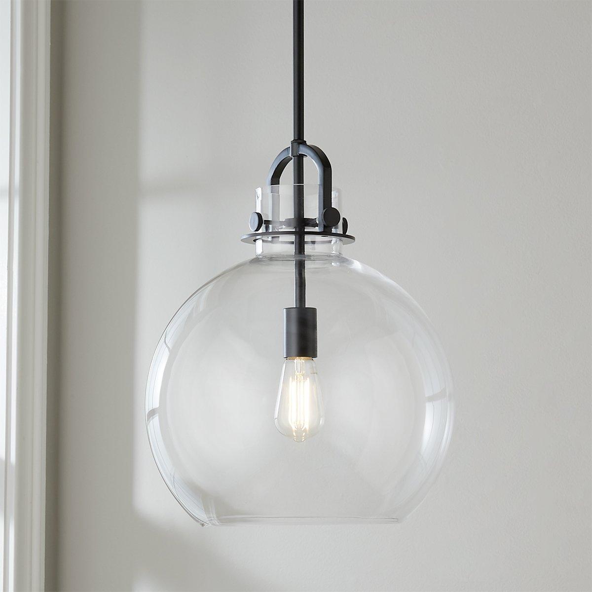 Black / Clear Glass Urban Planet Pendant - Medium