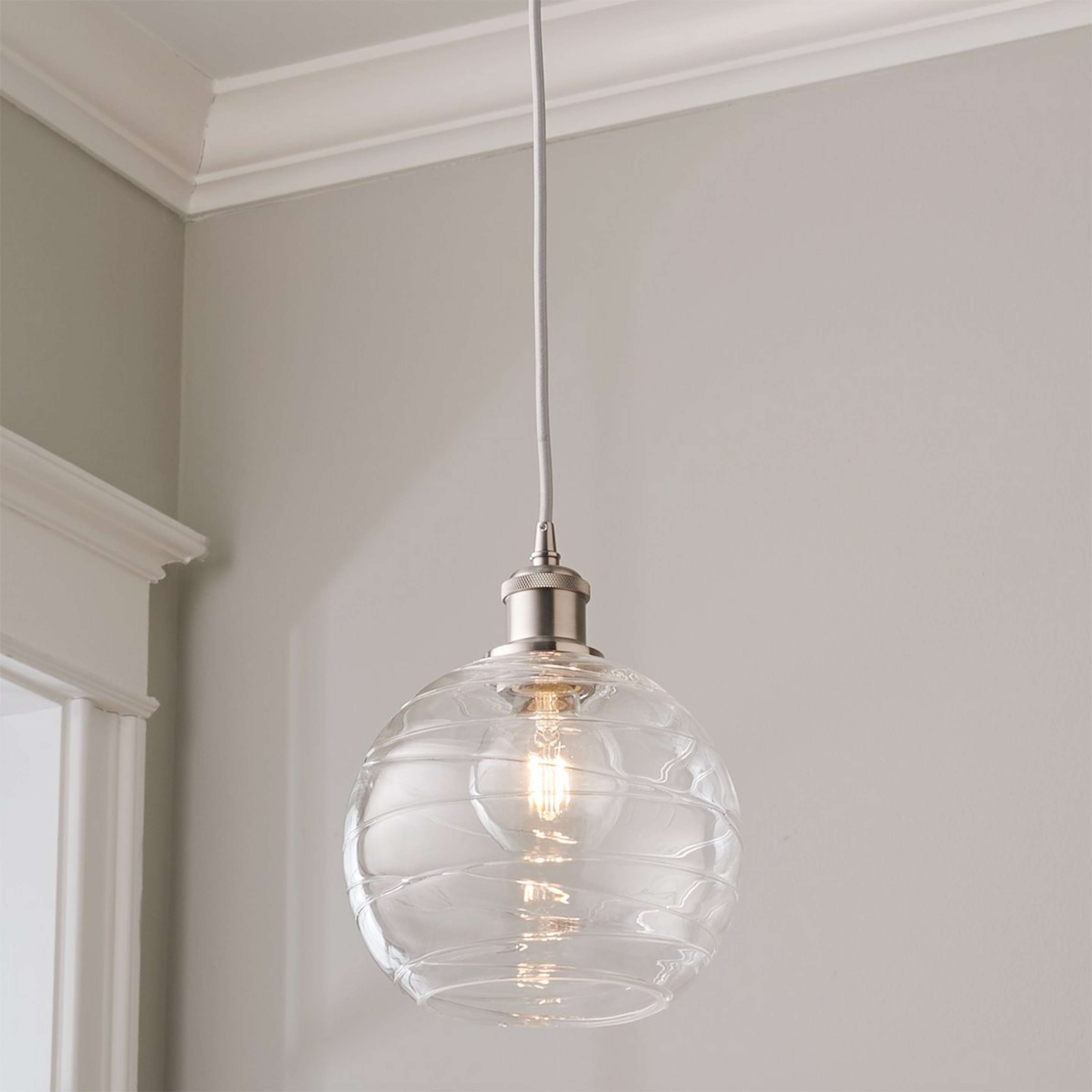 A Sea Swell Pendant - Small with Brushed Nickel color