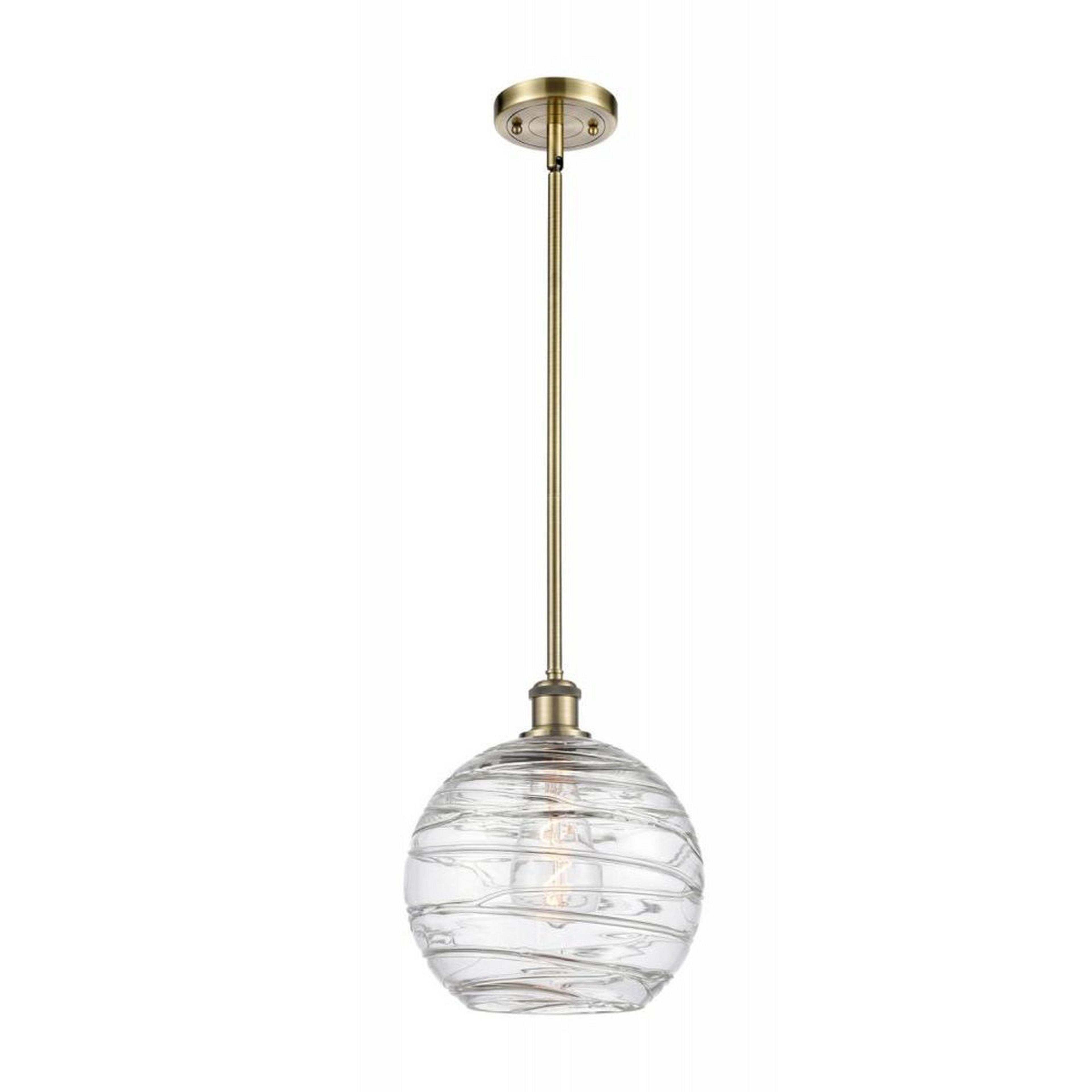 A Sea Swell Pendant - Medium with Antique Brass / Clear color