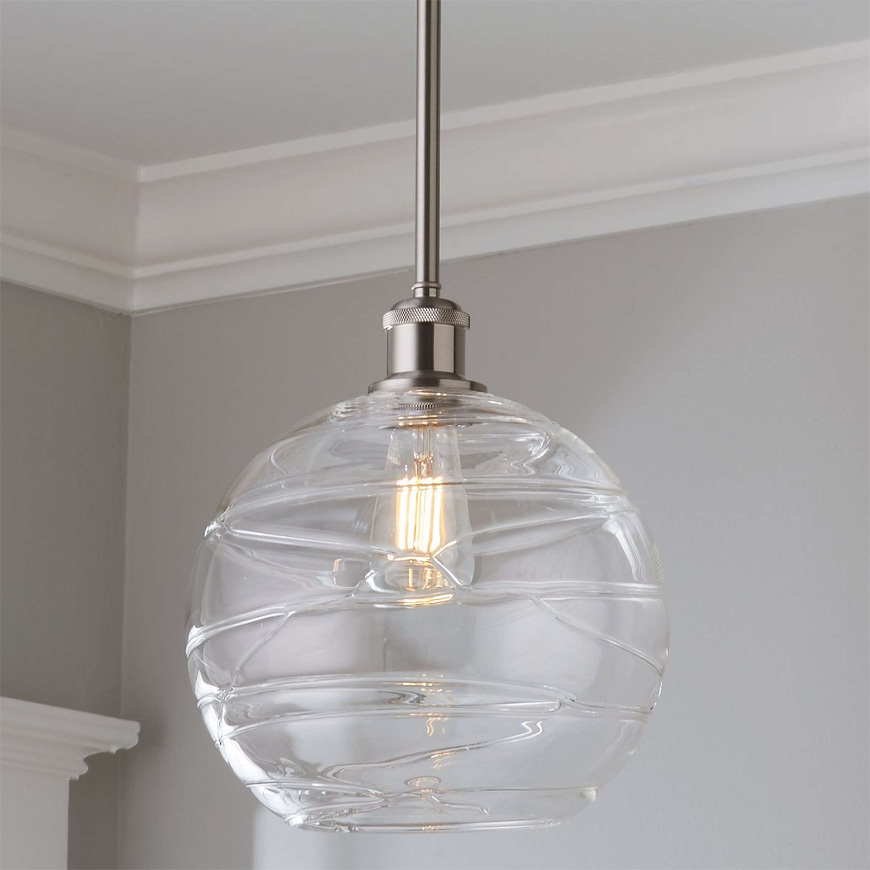 A Sea Swell Pendant - Medium with Brushed Nickel color
