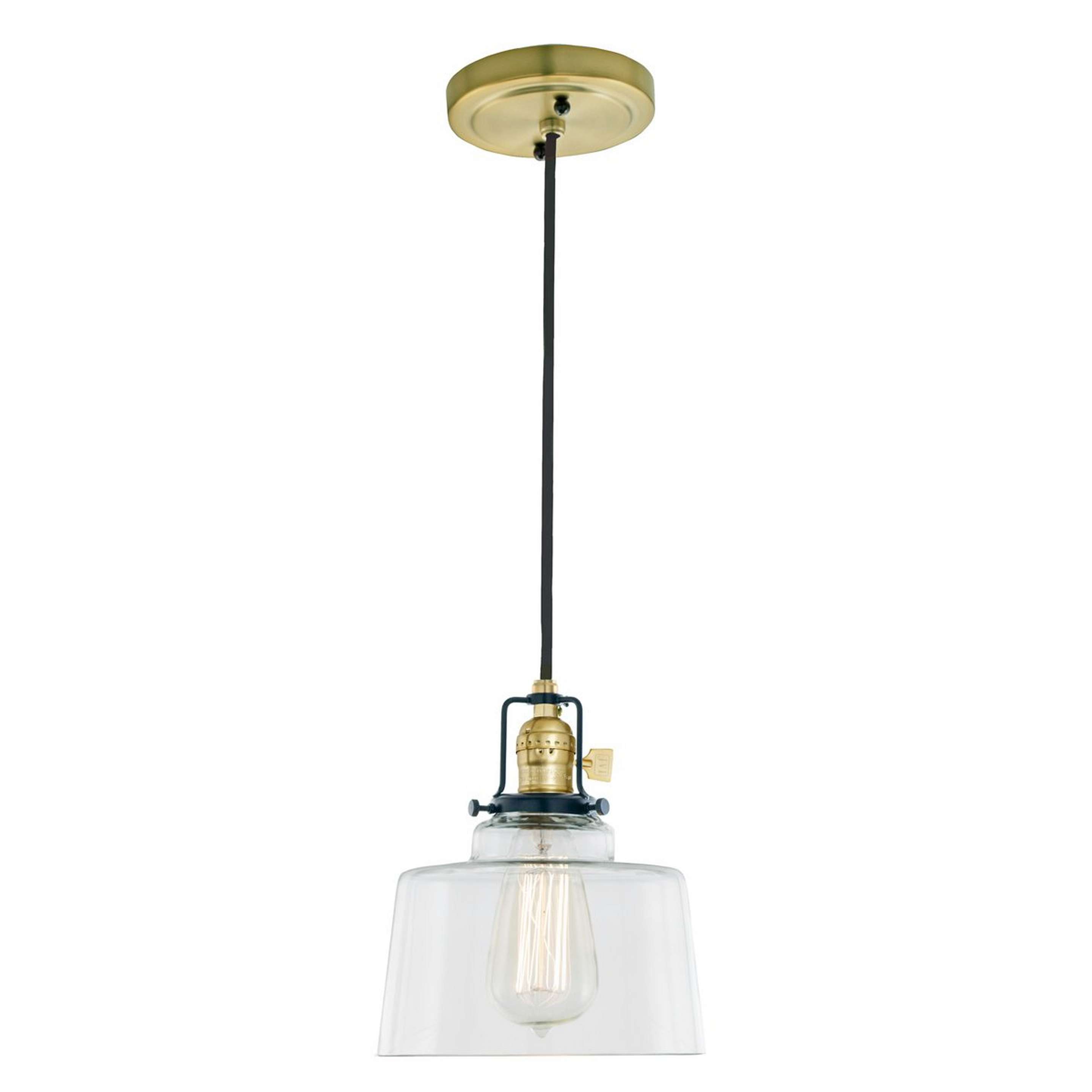 A Bryce Pendant - Tiered Bowl with Satin Brass / Black / Clear color