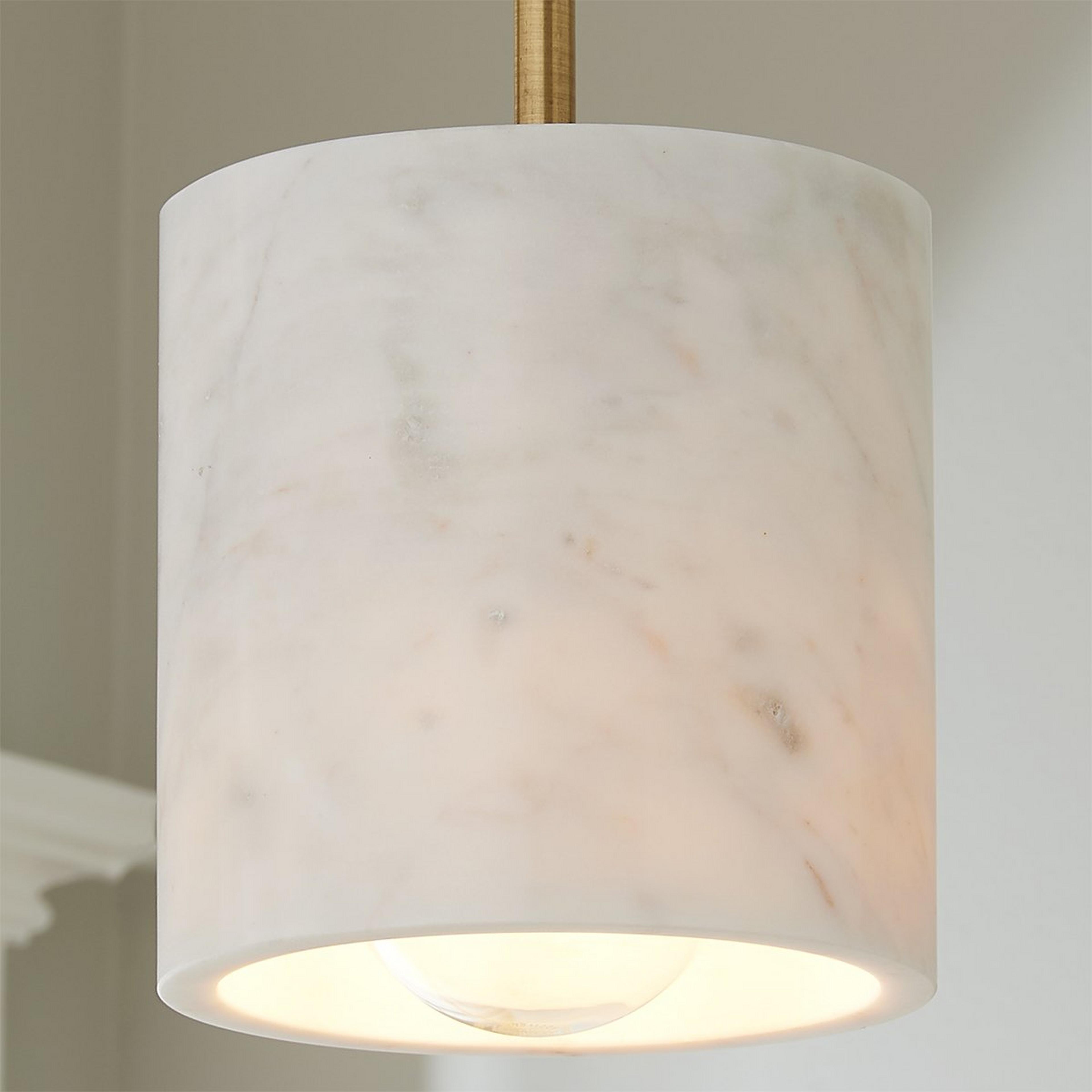 A Danby Pendant with Solid Brass / White Marble  color