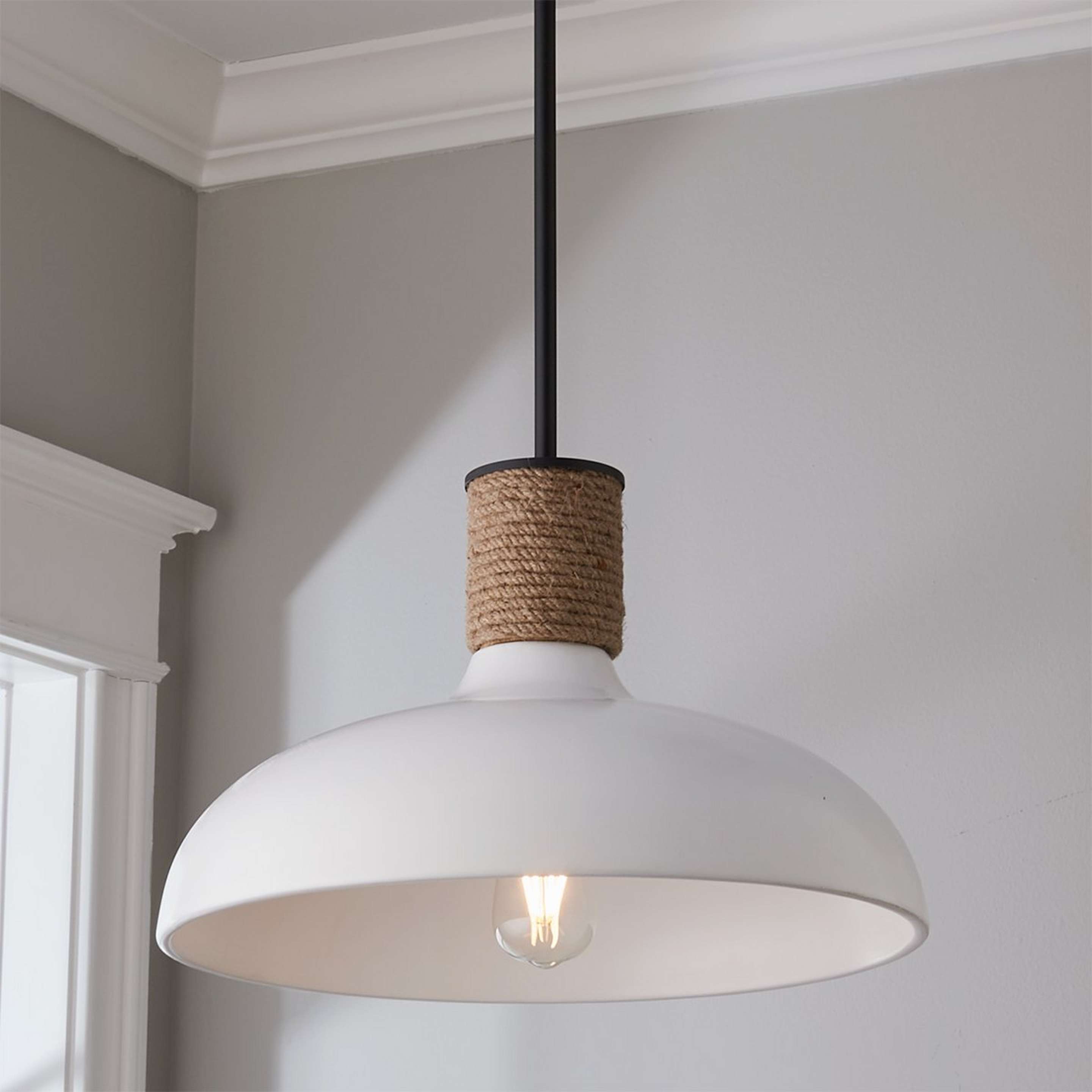 A Myriad Pendant - Warehouse with Black / Ivory / Rope color