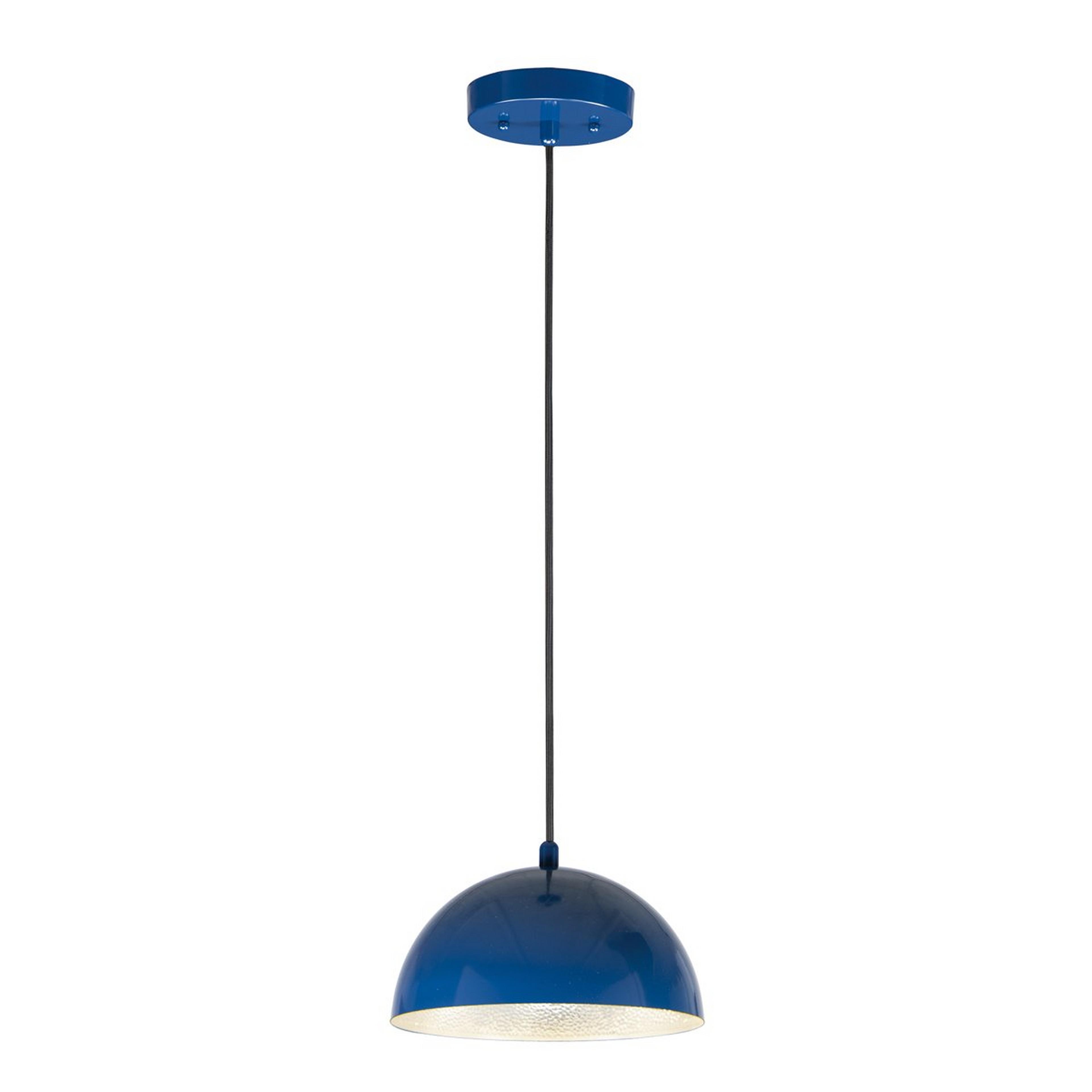 A Dome Gloss Pendant - Small with Gloss Navy / Aluminum color