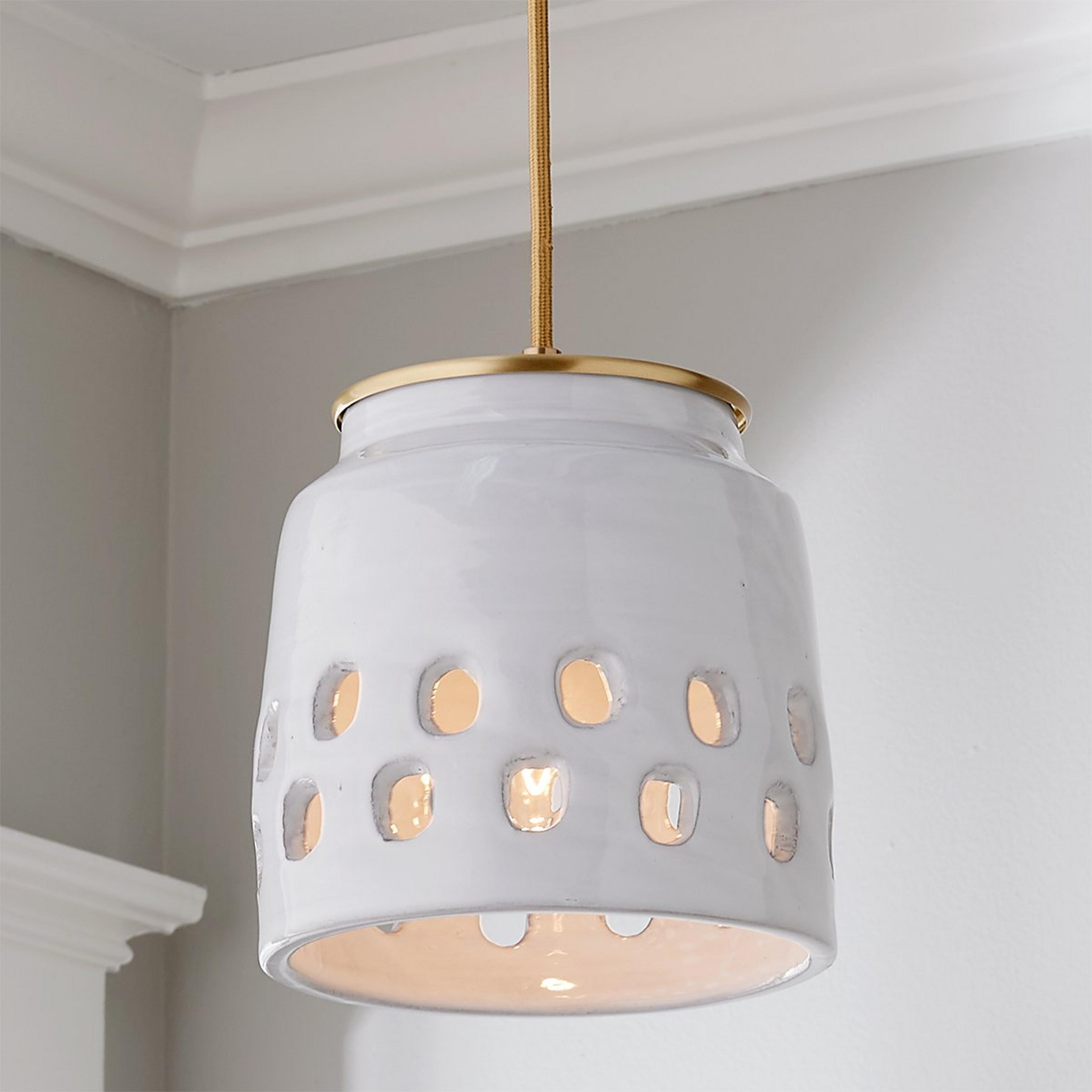 A Pit Pendant Light with White / Brass color