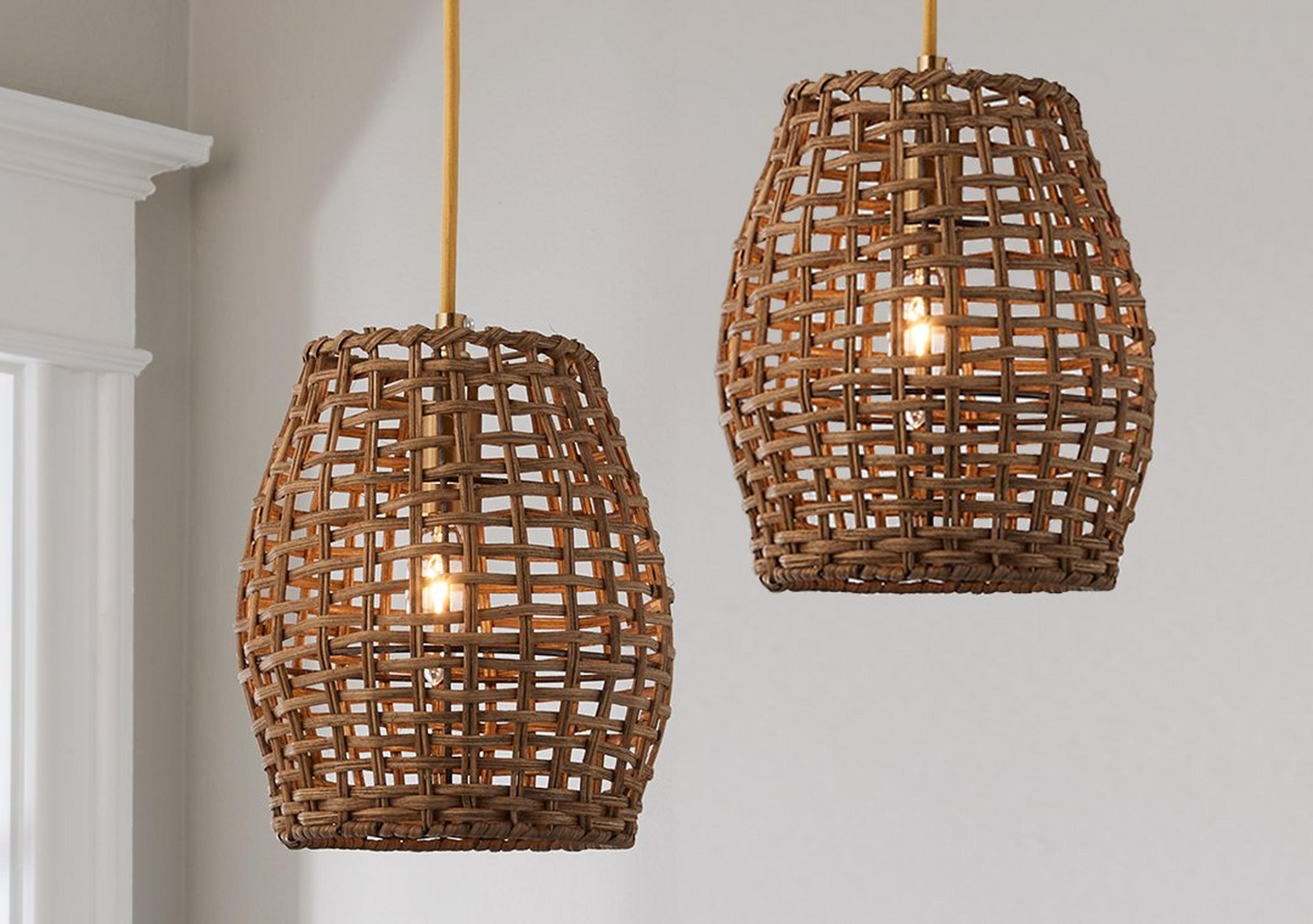 Young House Love Check Rattan Pendants