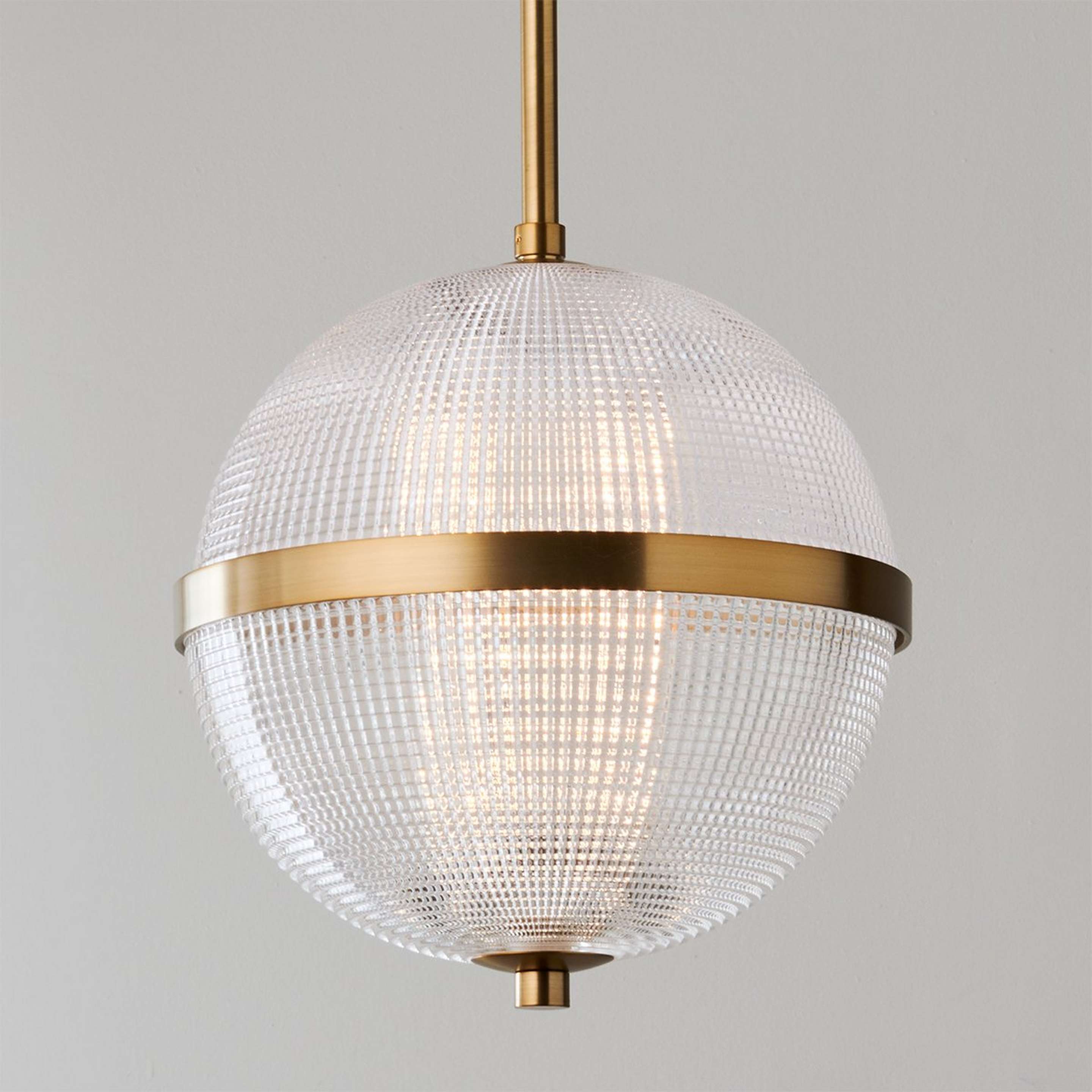 A Bronson Fresnel Pendant with Aged Brass / Fresnel Glass color