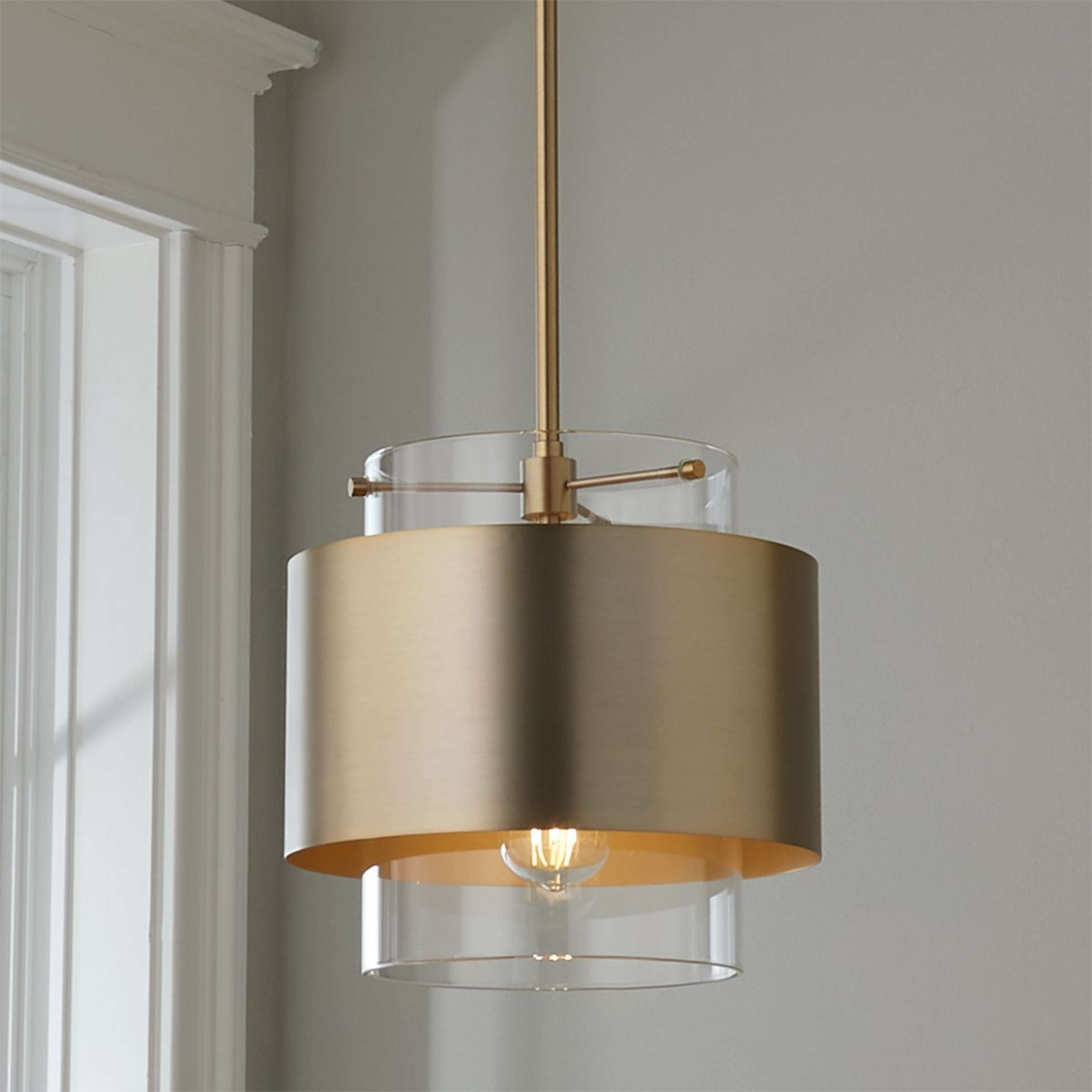 A Moda Glass Pendant with Aged Brass / Glass color