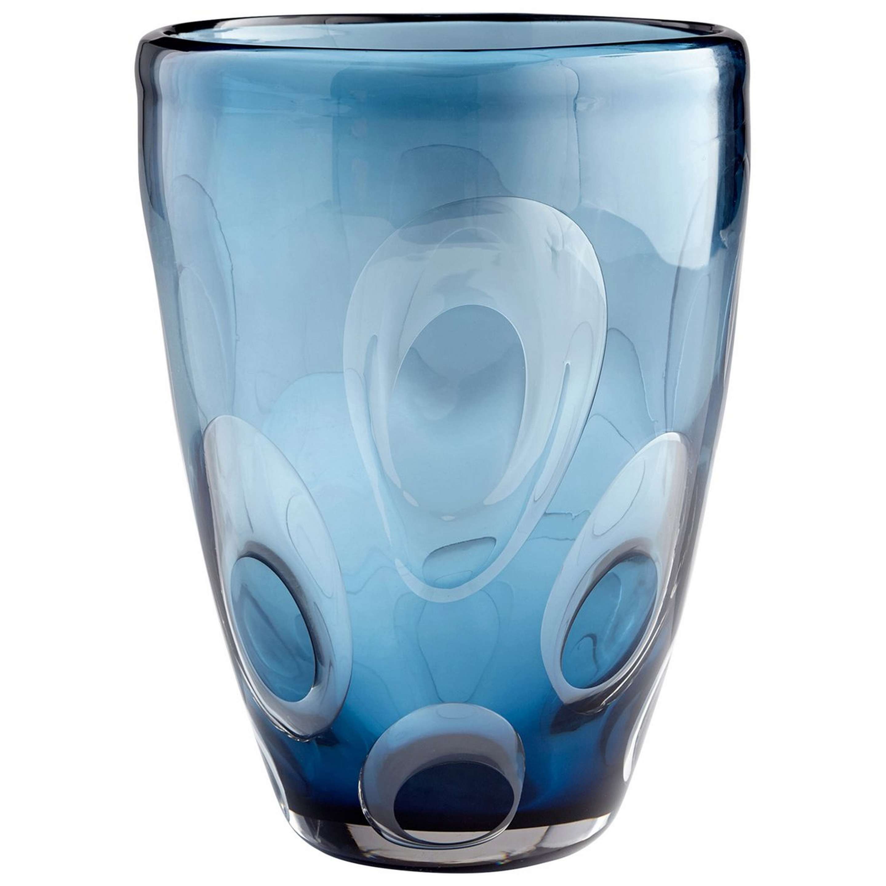 A Cobalt Dot Art Glass Vase with Cobalt Blue color