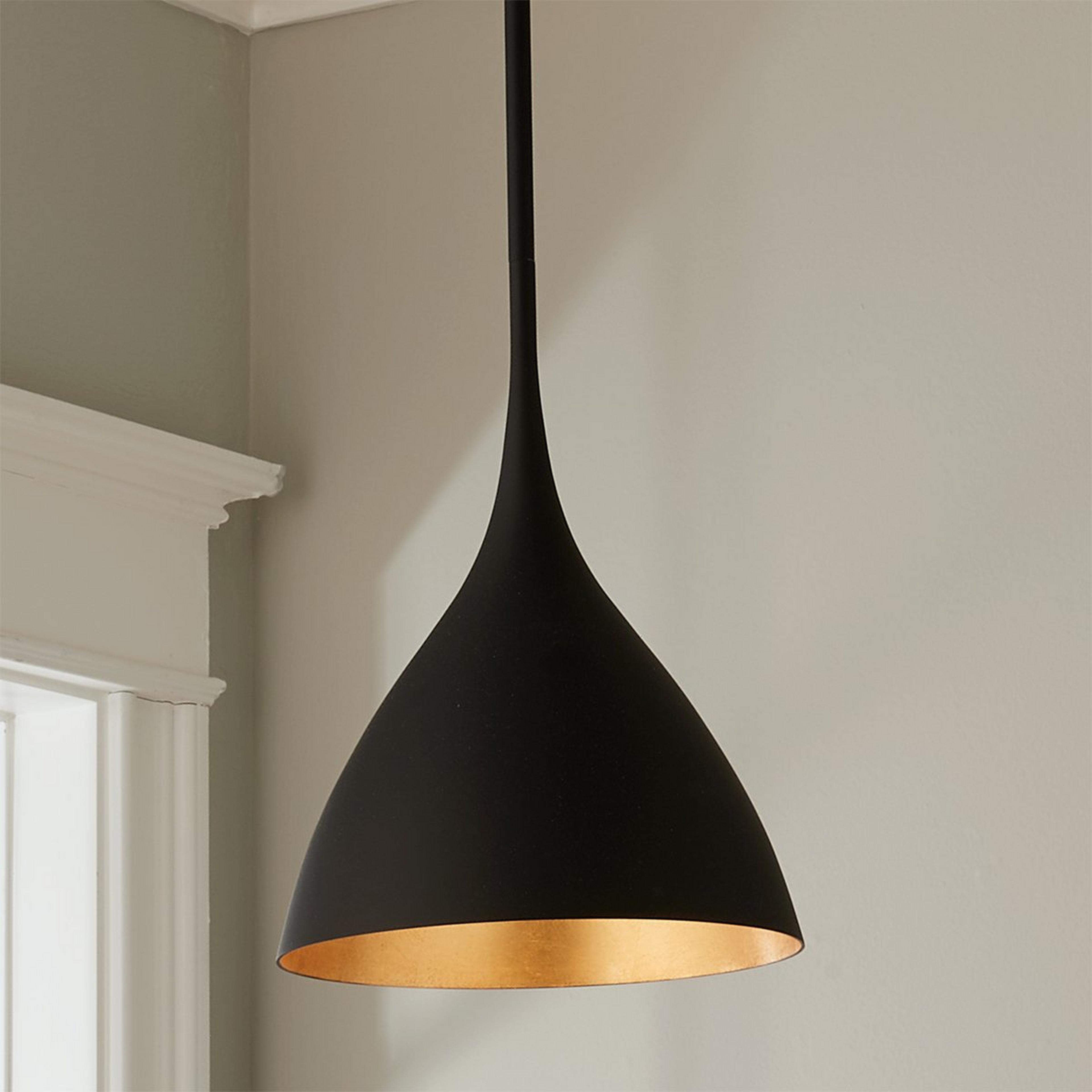 A Modelesque Modern Pendant - Small with Black / Gold color