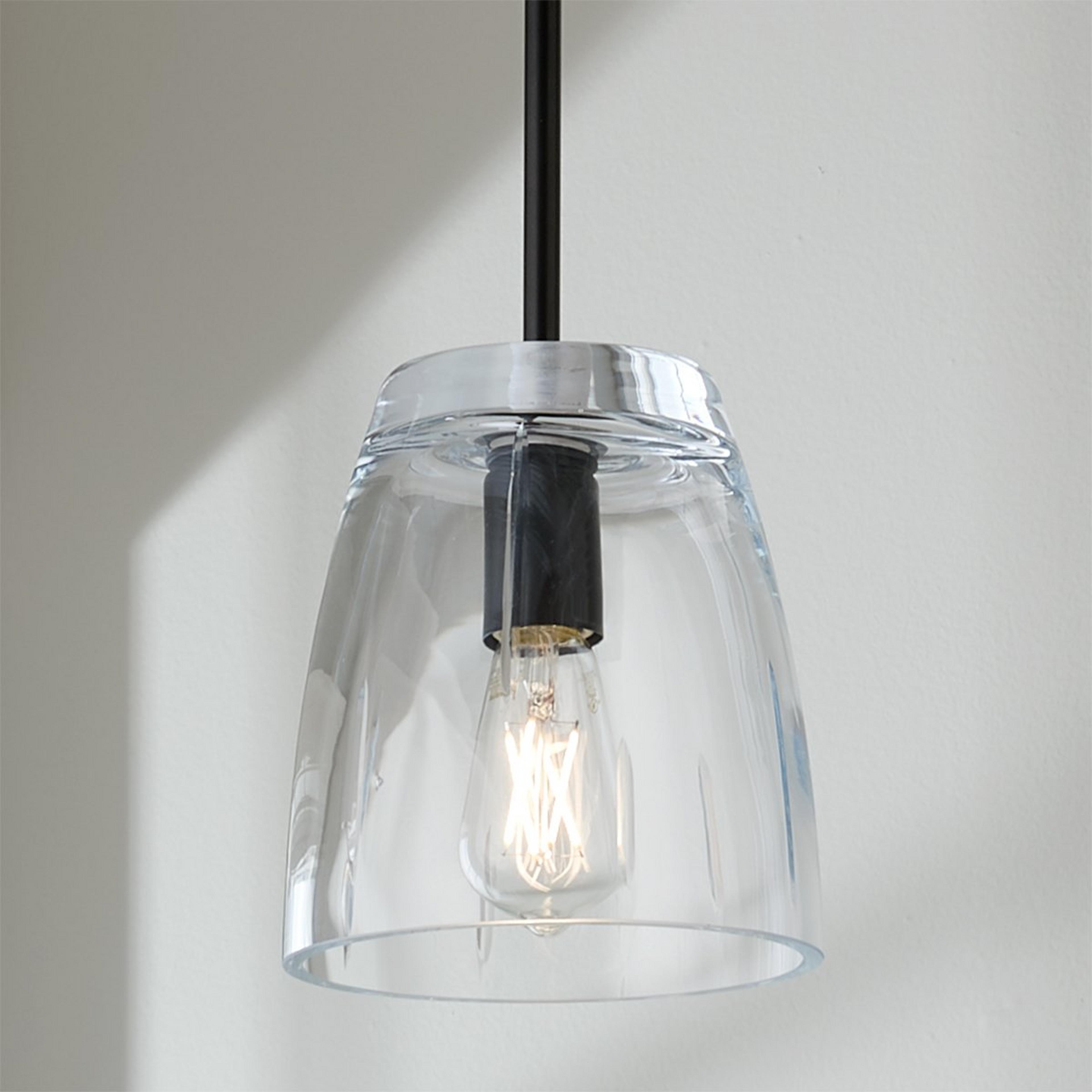 A Modern Cut Crystal Pendant - Rain with Black / Clear color