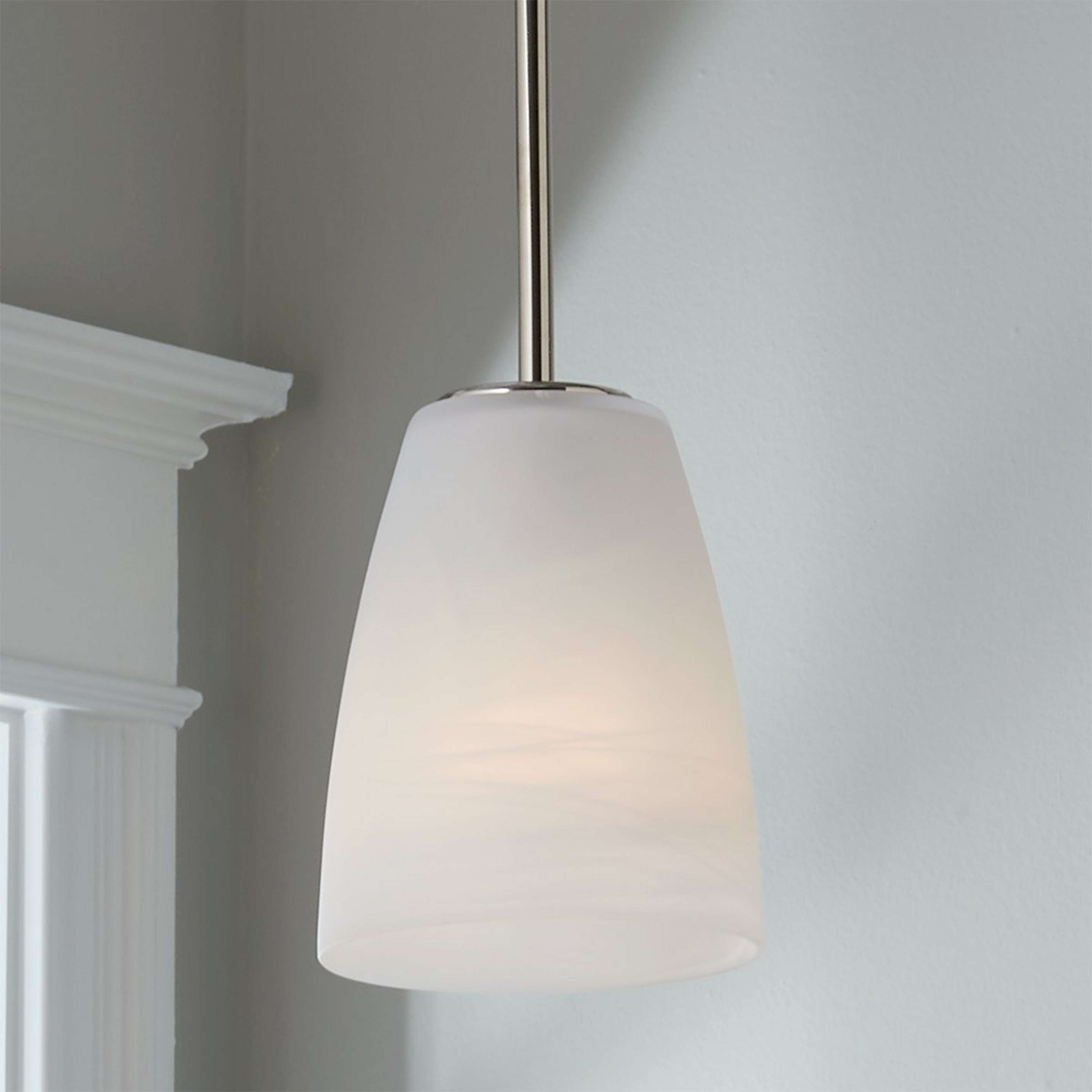 A Paint Swirl Pendant with Chrome / White color