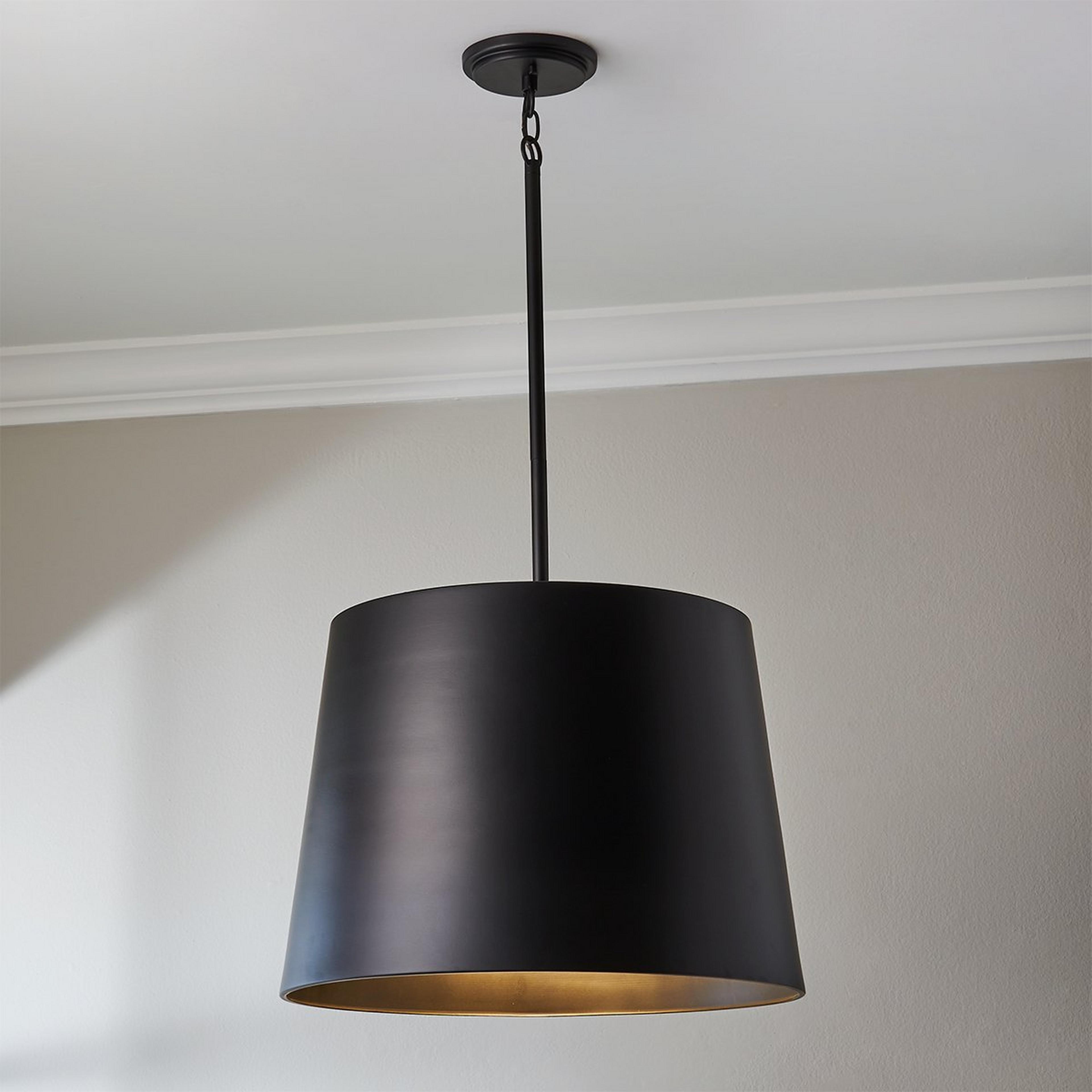 A Saresh Indoor / Outdoor Drum Pendant with Black color