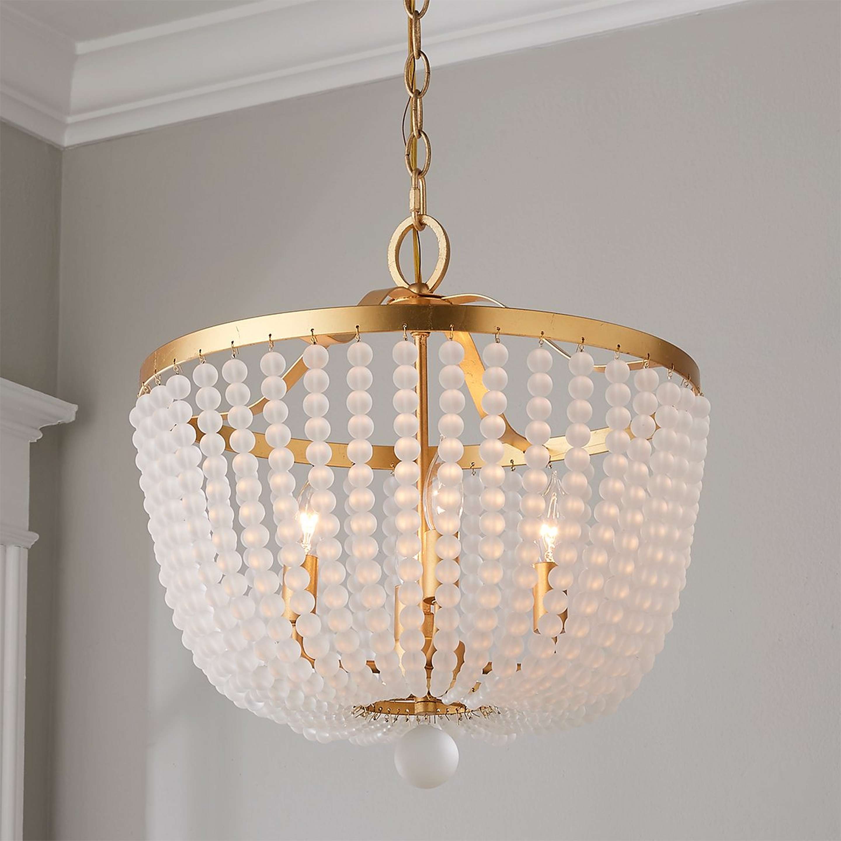 A Sophisticated Sophie Convertible Pendant with Antique Gold / Frosted Glass color