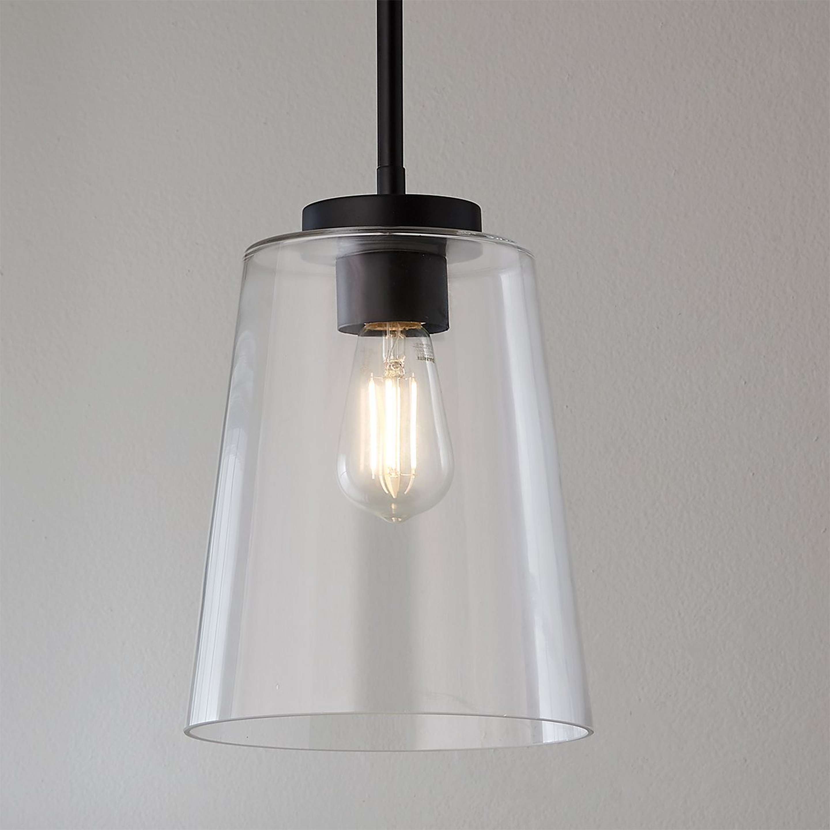 A T Bar Taper Pendant with Black / Clear color
