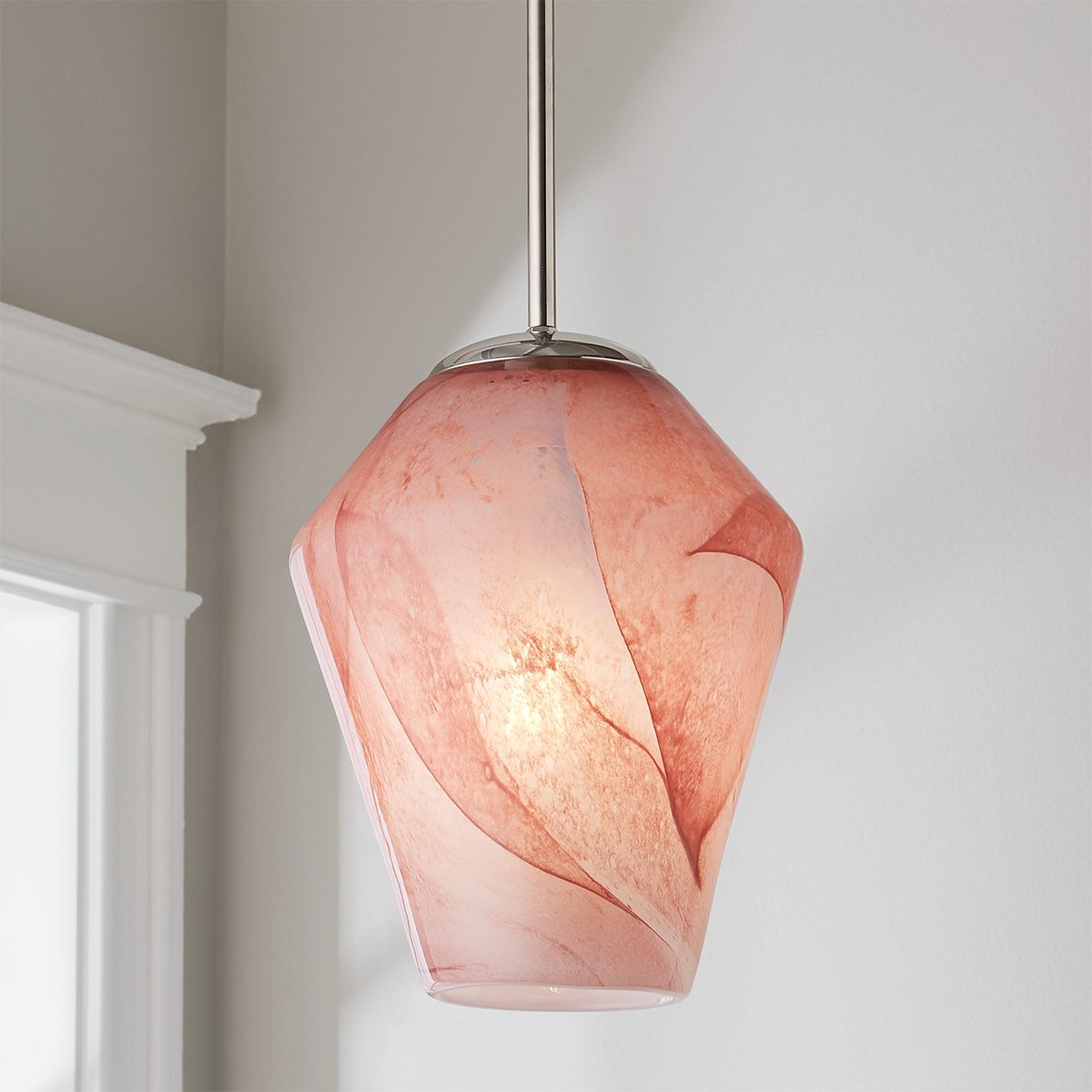 A Candy Swirl Pendant with Chrome / Pink color