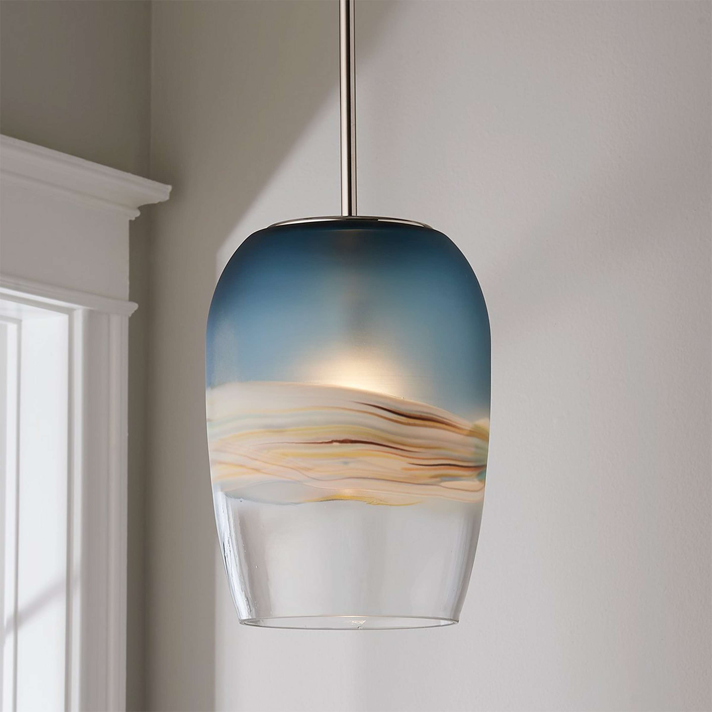 A Morning Sky Pendant with Chrome / Blue / Neutral Multi / Clear color