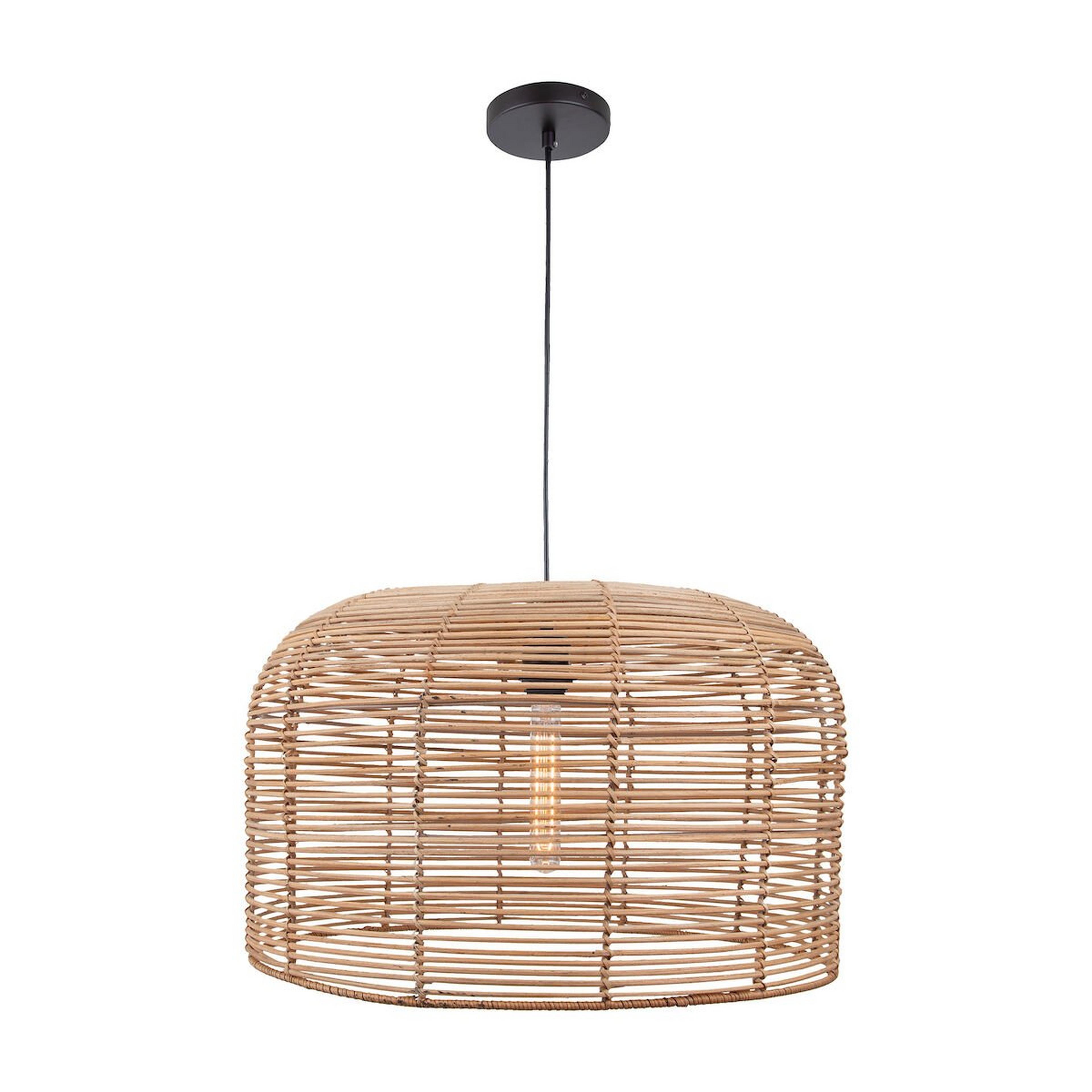 A Sawyer Pendant with Black / Rattan color