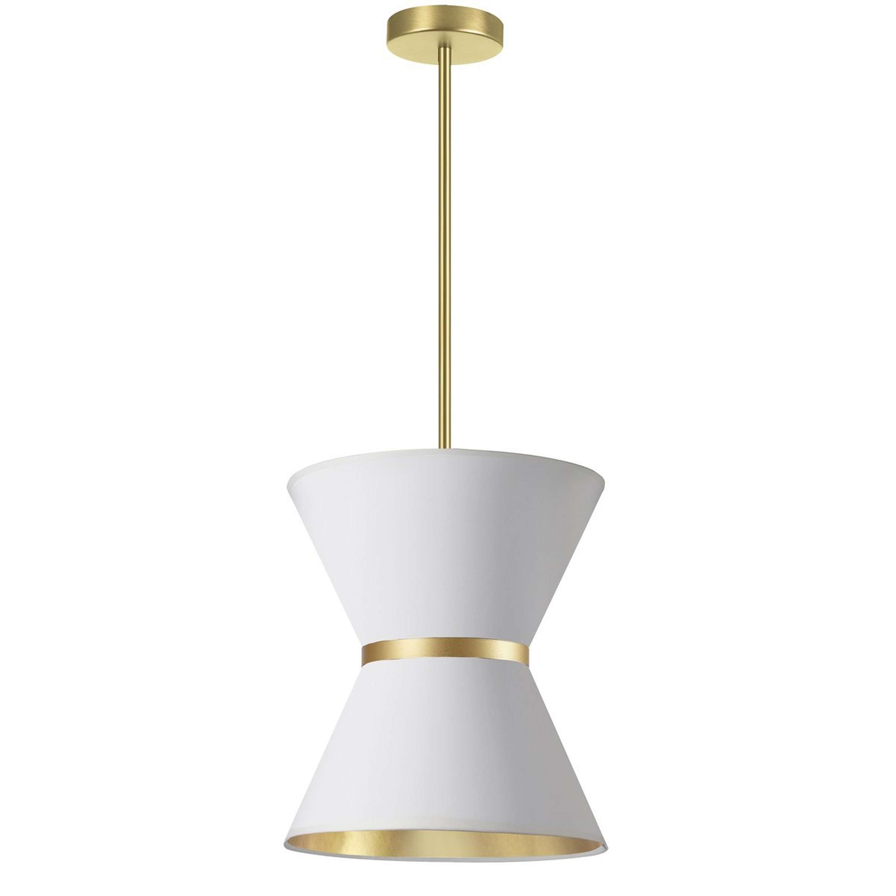A Chic Hourglass Pendant with Aged Brass / White / Gold color