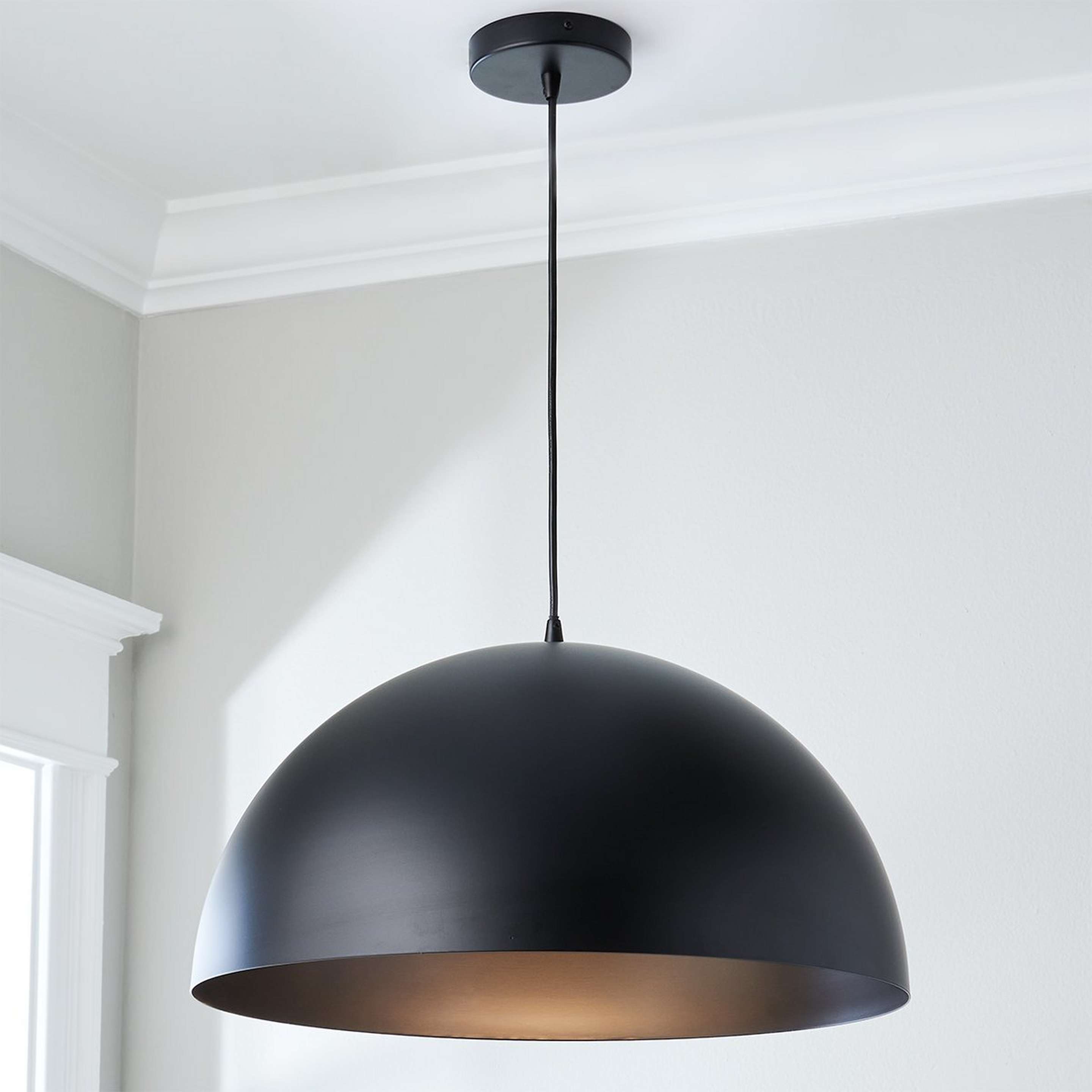 A Aeryn Dome Pendant with Matte Black color