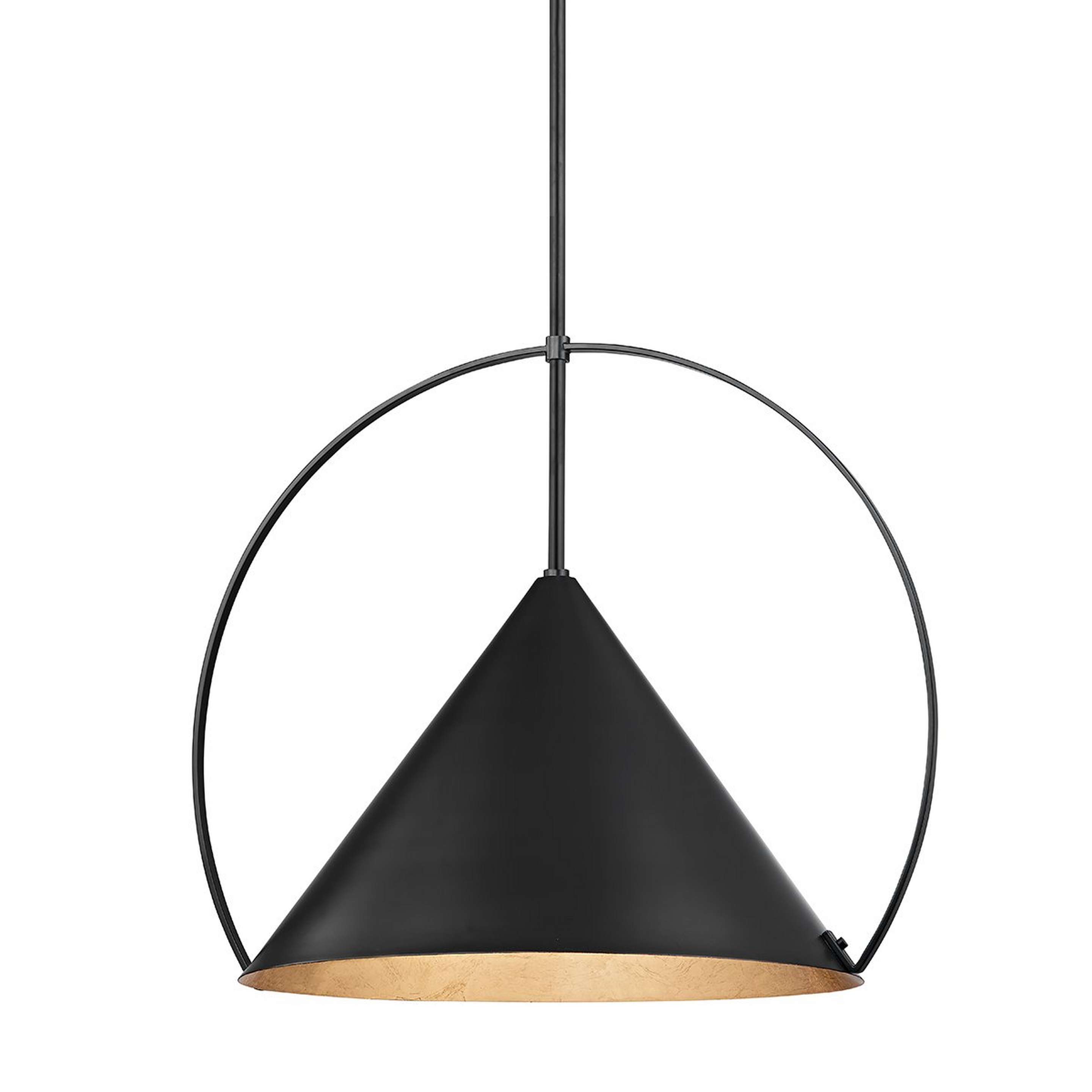 A Paityn Pendant - Large with Black / Gold Leaf color