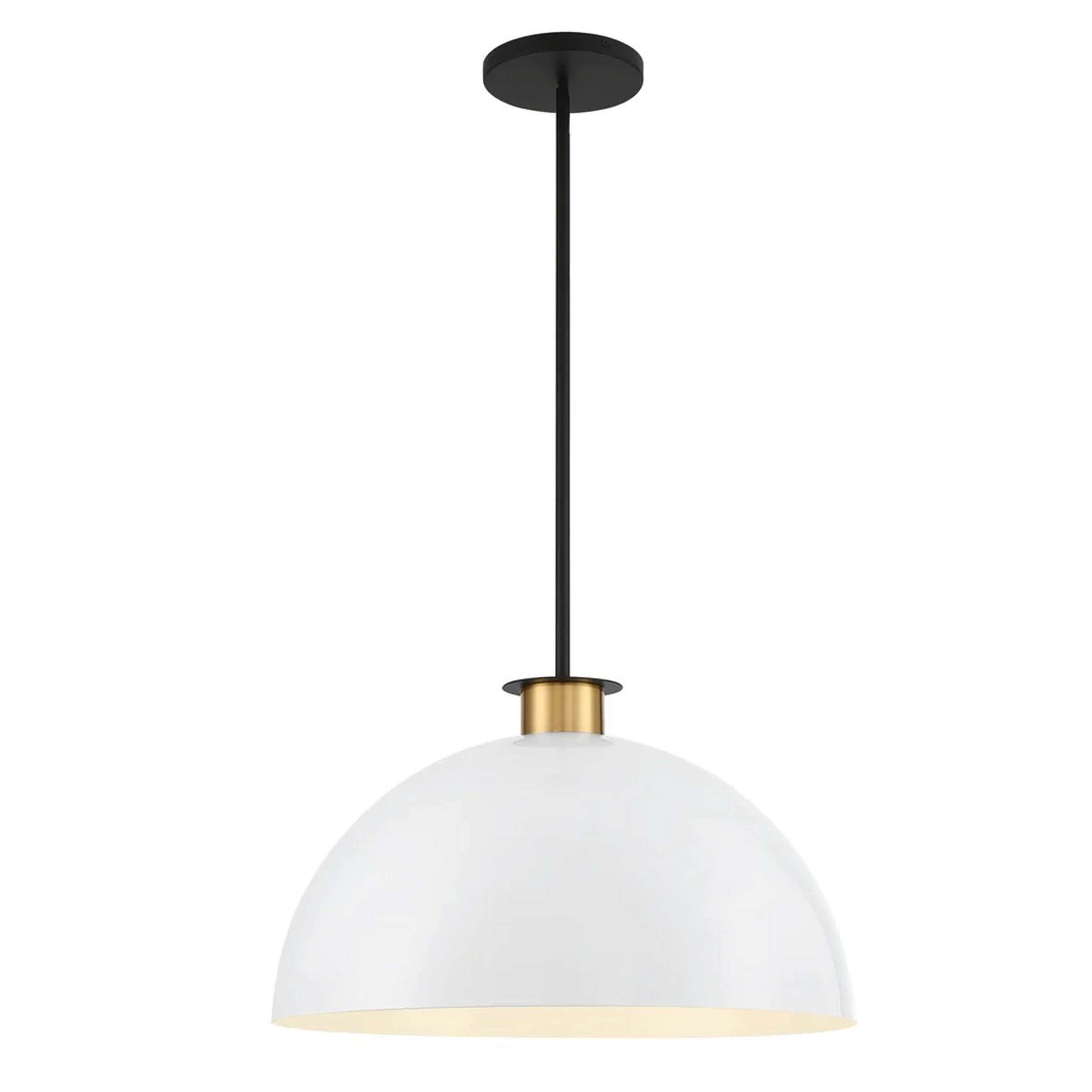 A Contempo Dome Pendant - Large with Black / Aged Brass / White color