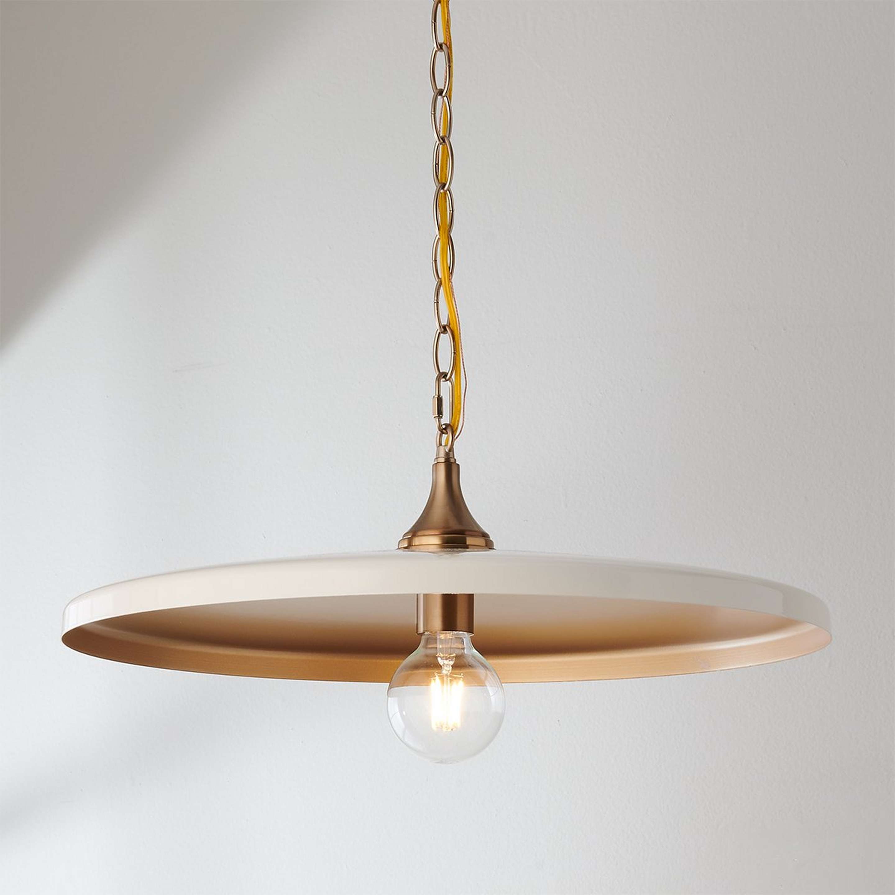 A Chris Loves Julia Victor Pendant with Brass / Gloss Bone White color