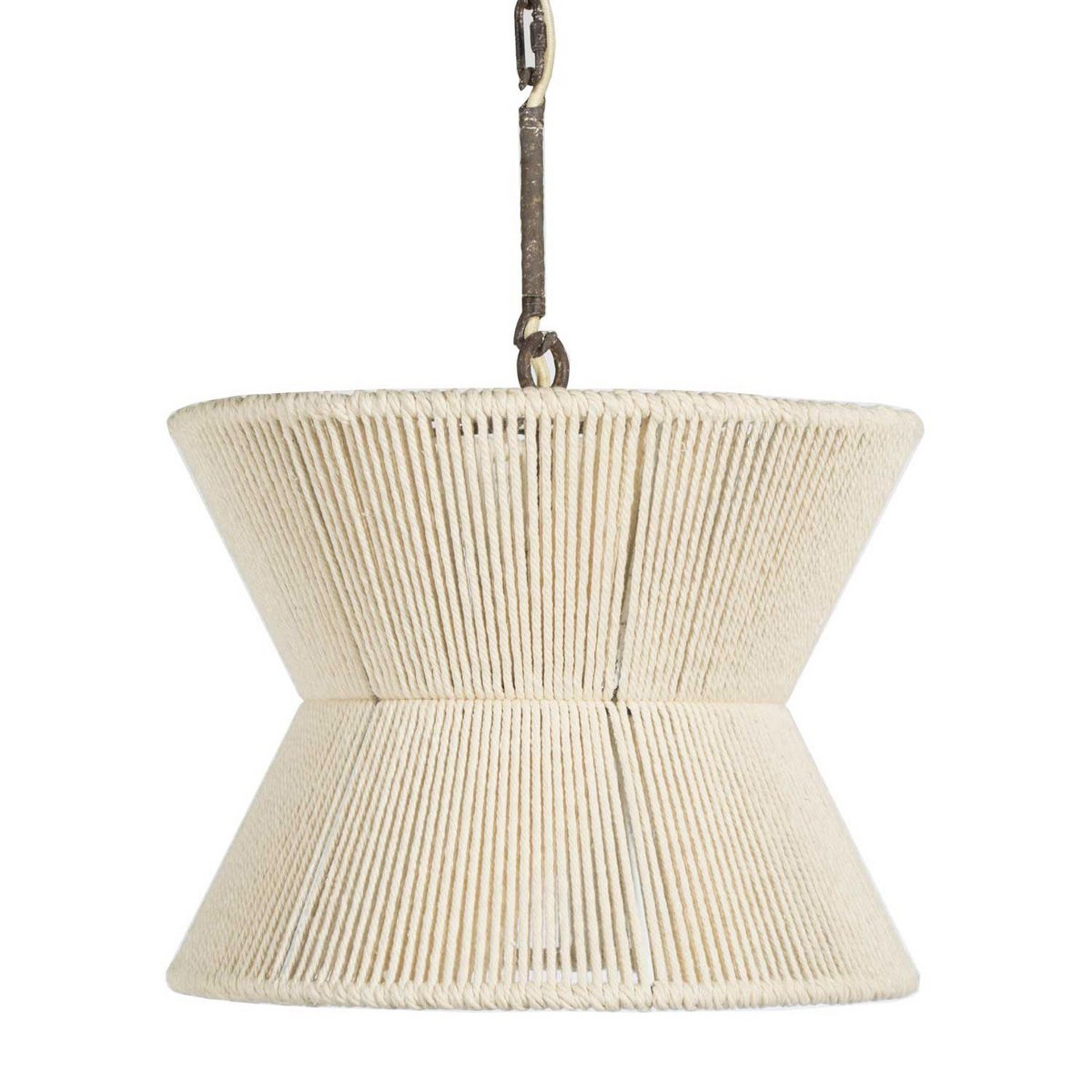 A Ventura Rope Pendant with Rust / Cream Rope color